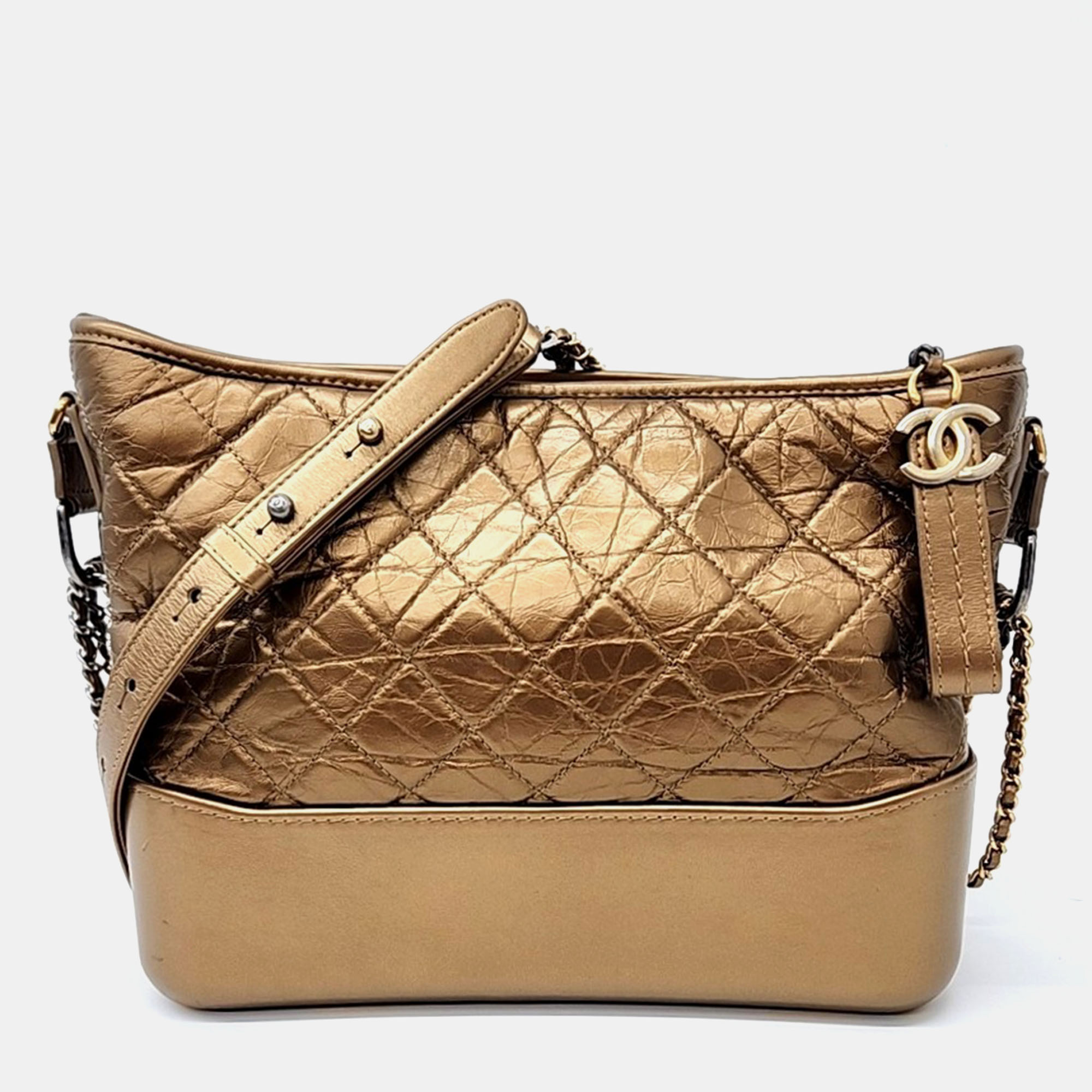 

Chanel Leather Gabrielle Hobo Bag Medium, Gold