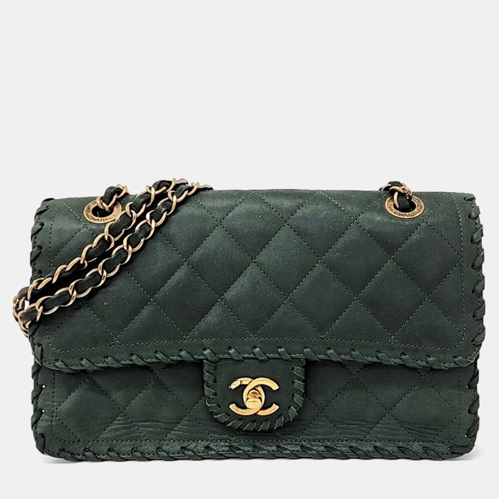 

Chanel Green Leather Chain Shoulder Bag
