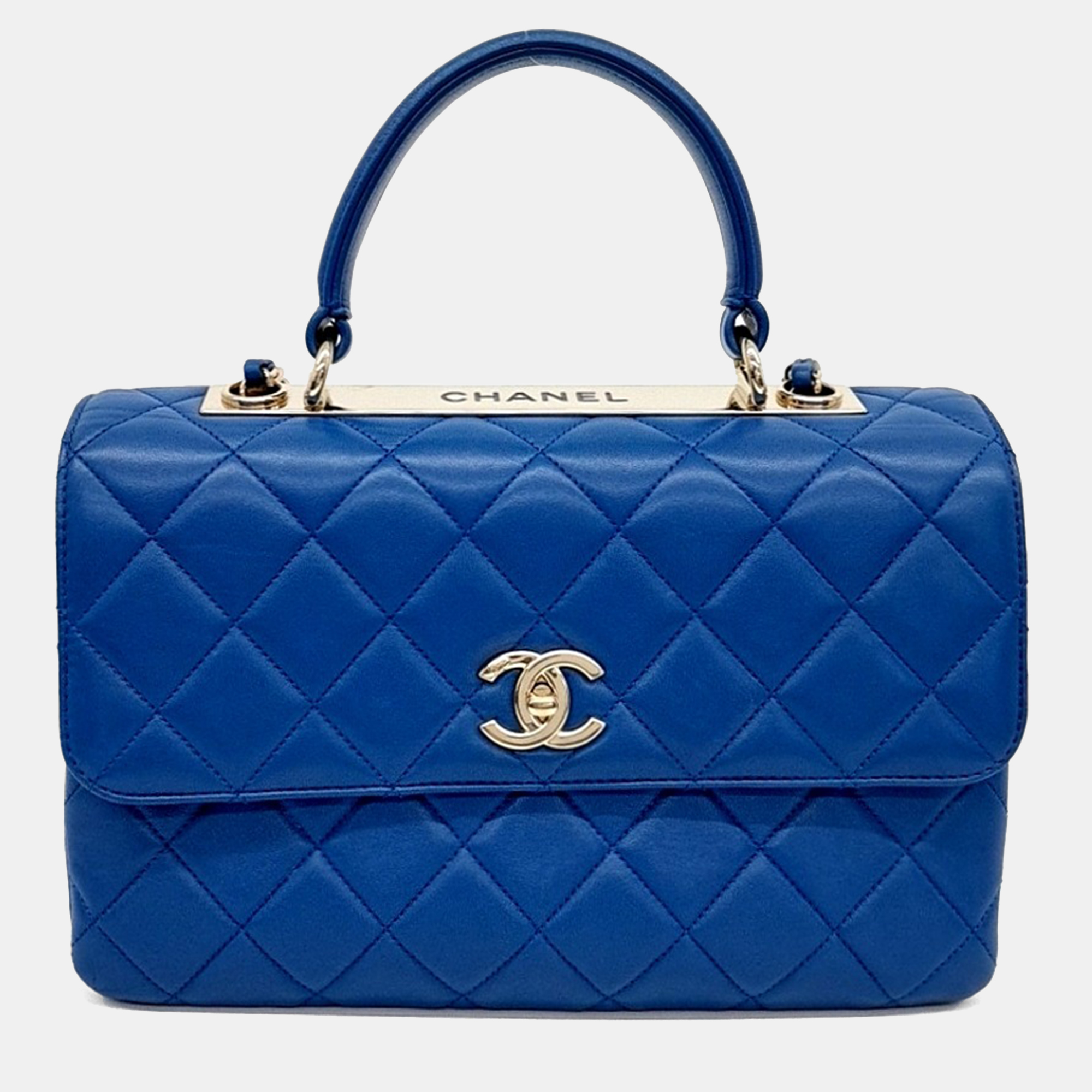 

Chanel Blue Leather Trendy CC Medium Top Handle Bag