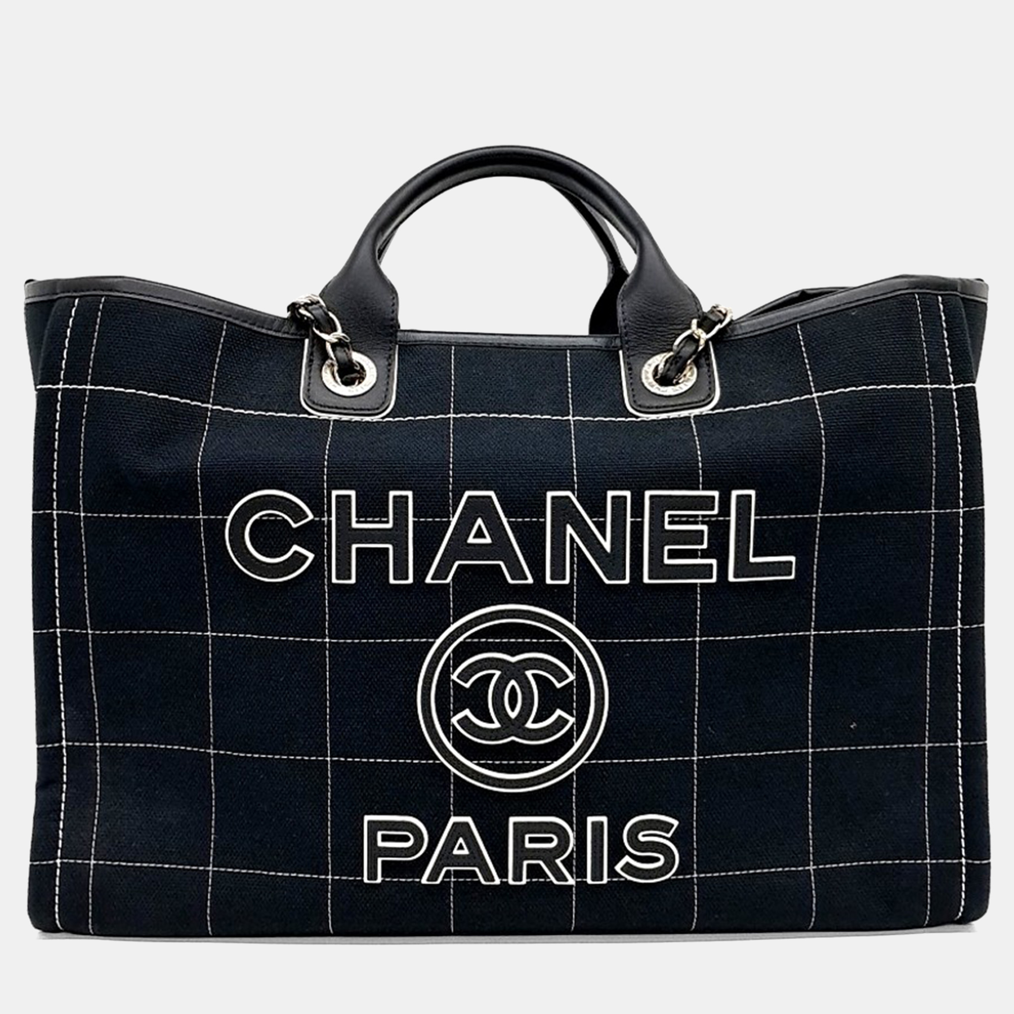 

Chanel Black Fabric Deauville Tote and Shoulder Bag