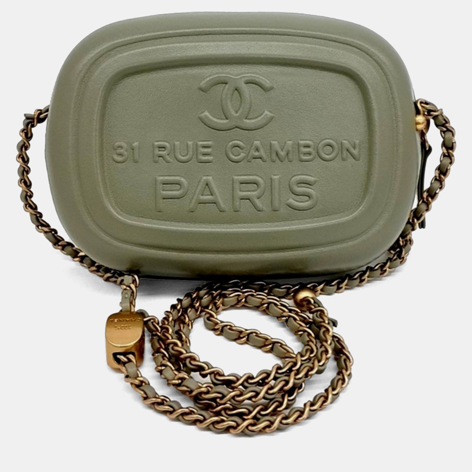 

Chanel Green Leather Mini Camera Case