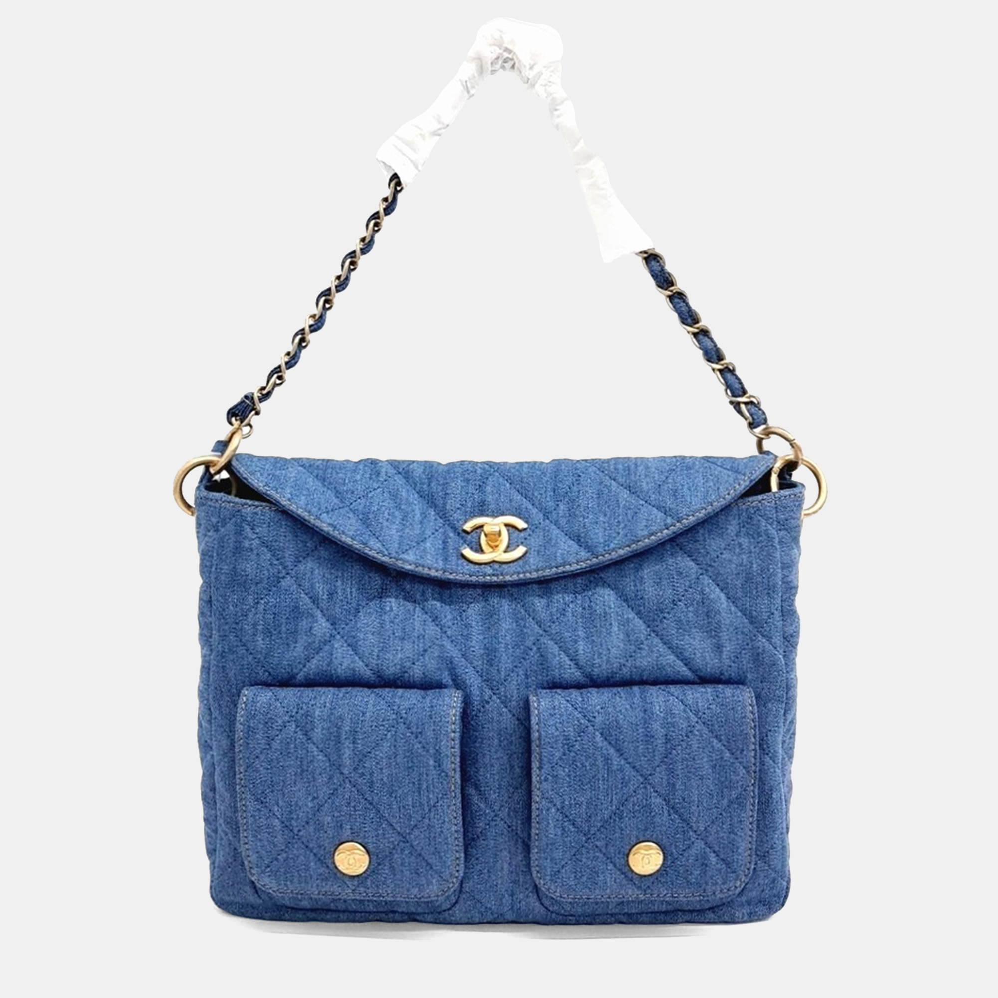 

Chanel Blue Denim Hobo Bag