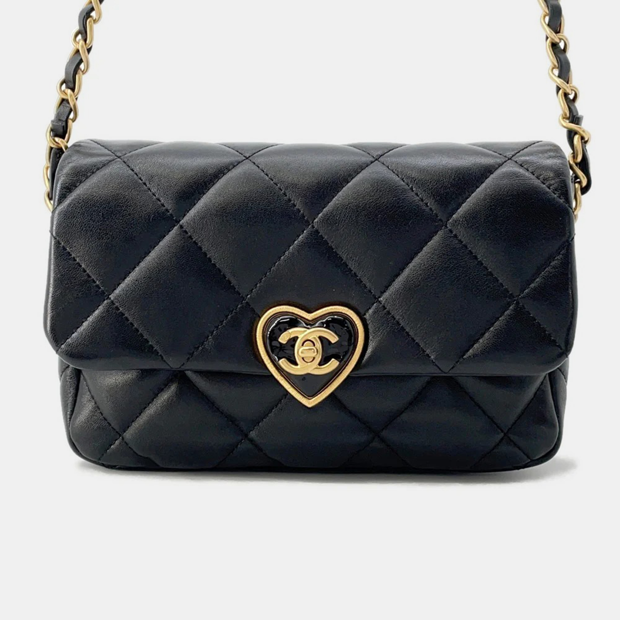 

Chanel Heart Lock Black Lambskin Shoulder Bag