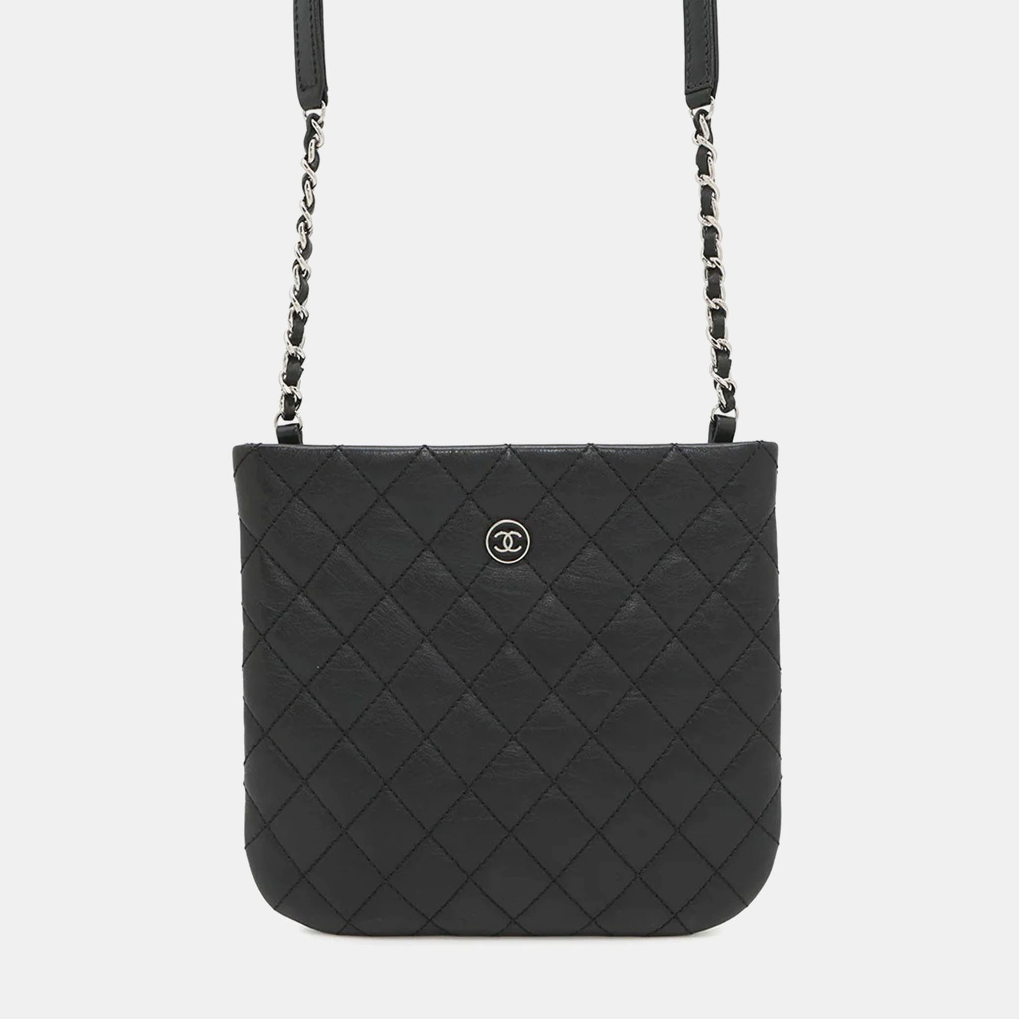 

Chanel Uniform Mini Black Leather Quilted Chain Shoulder Bag