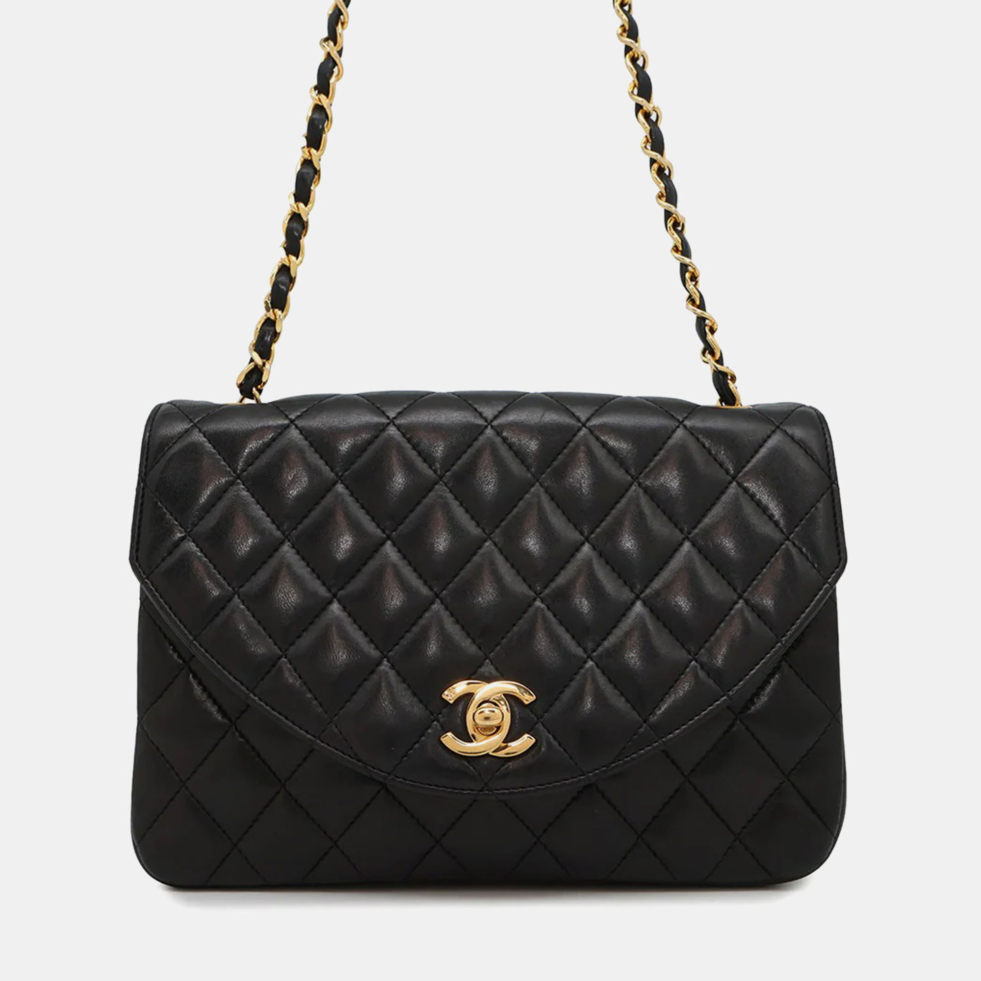 

Chanel Half Moon Black Quilted Lambskin Chain Shoulder Bag