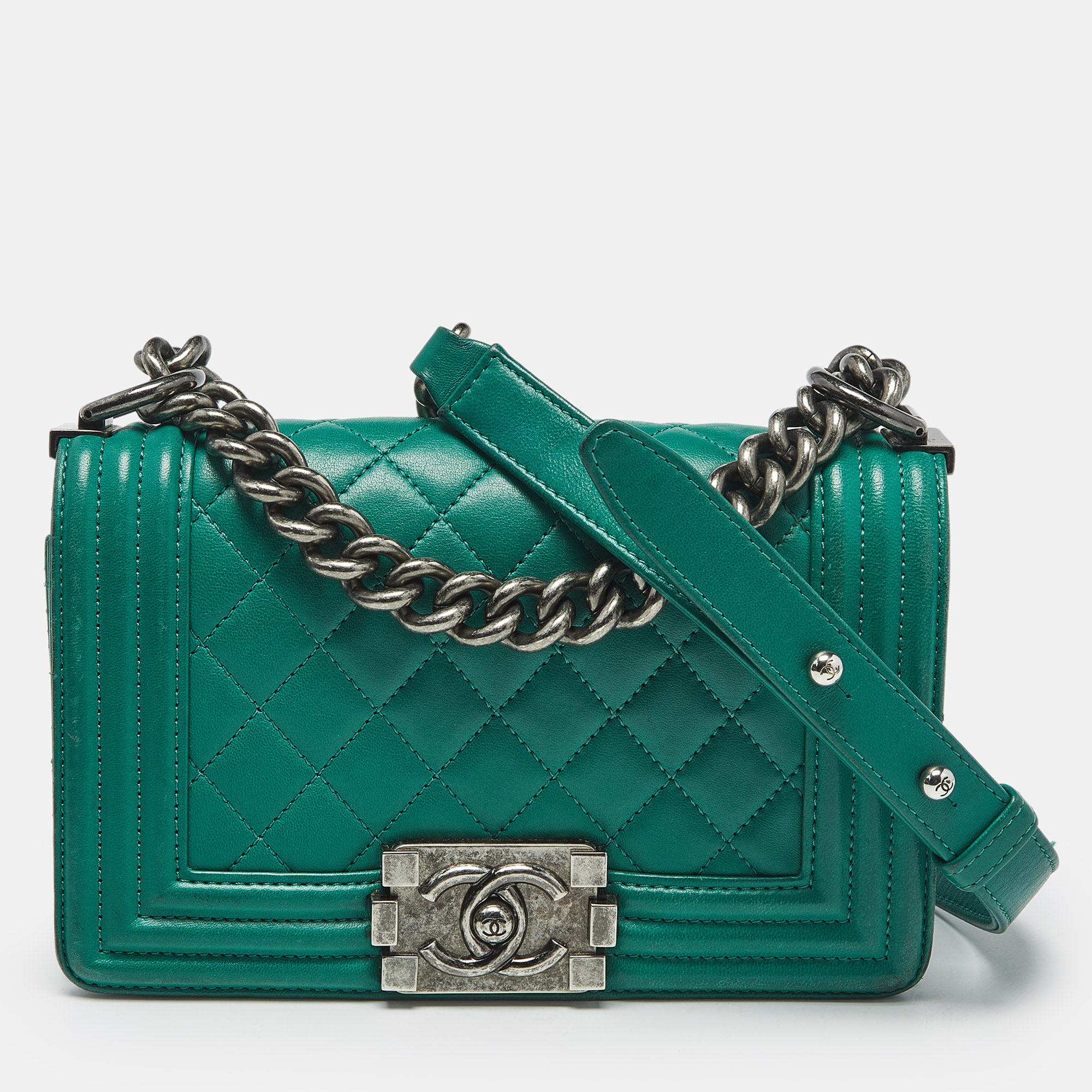 

Chanel Green Quilted Leather  Boy Flap Bag