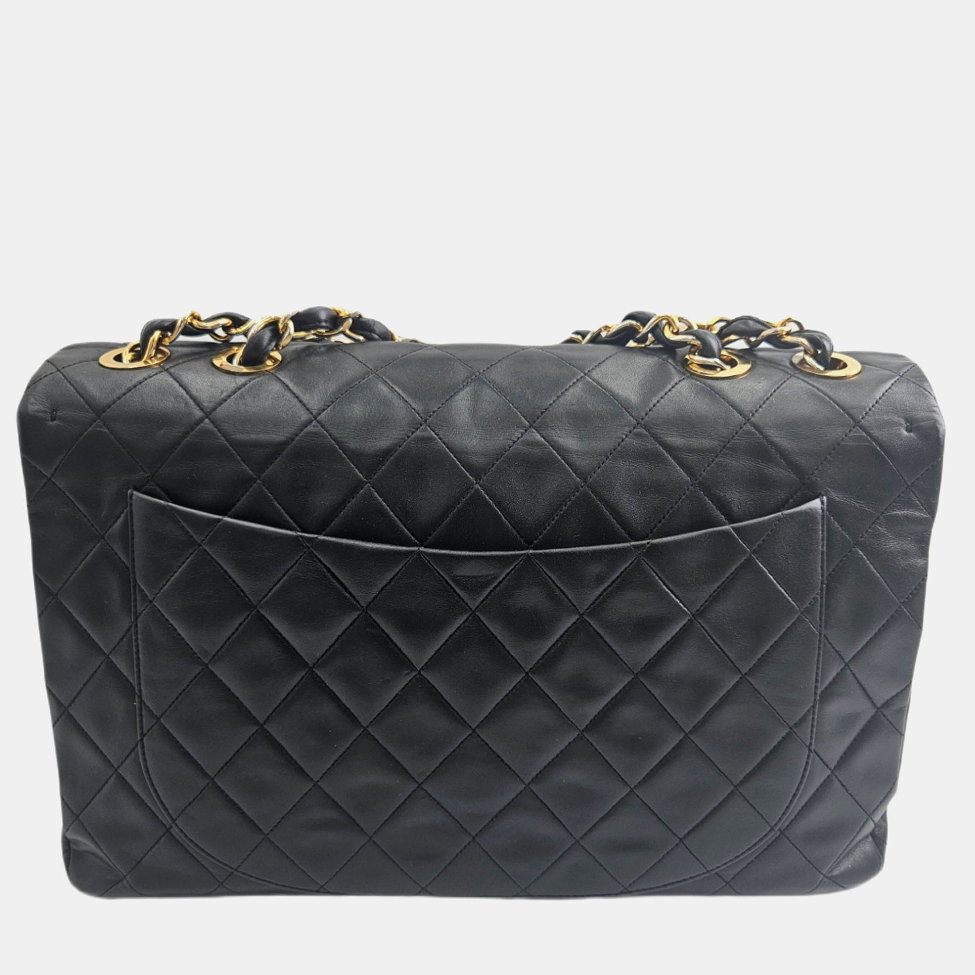 

Chanel Black Maxi  Classic Lambskin Single Flap