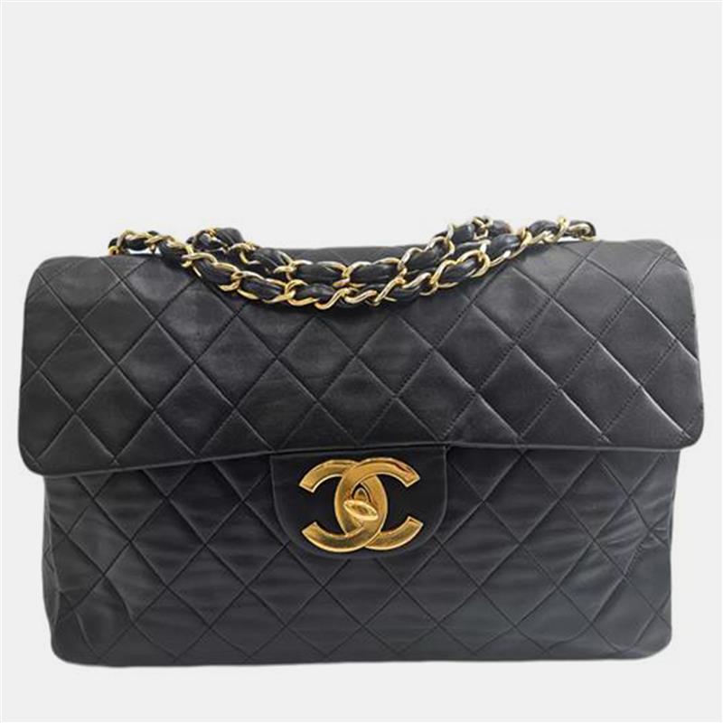 

Chanel Black Maxi  Classic Lambskin Single Flap