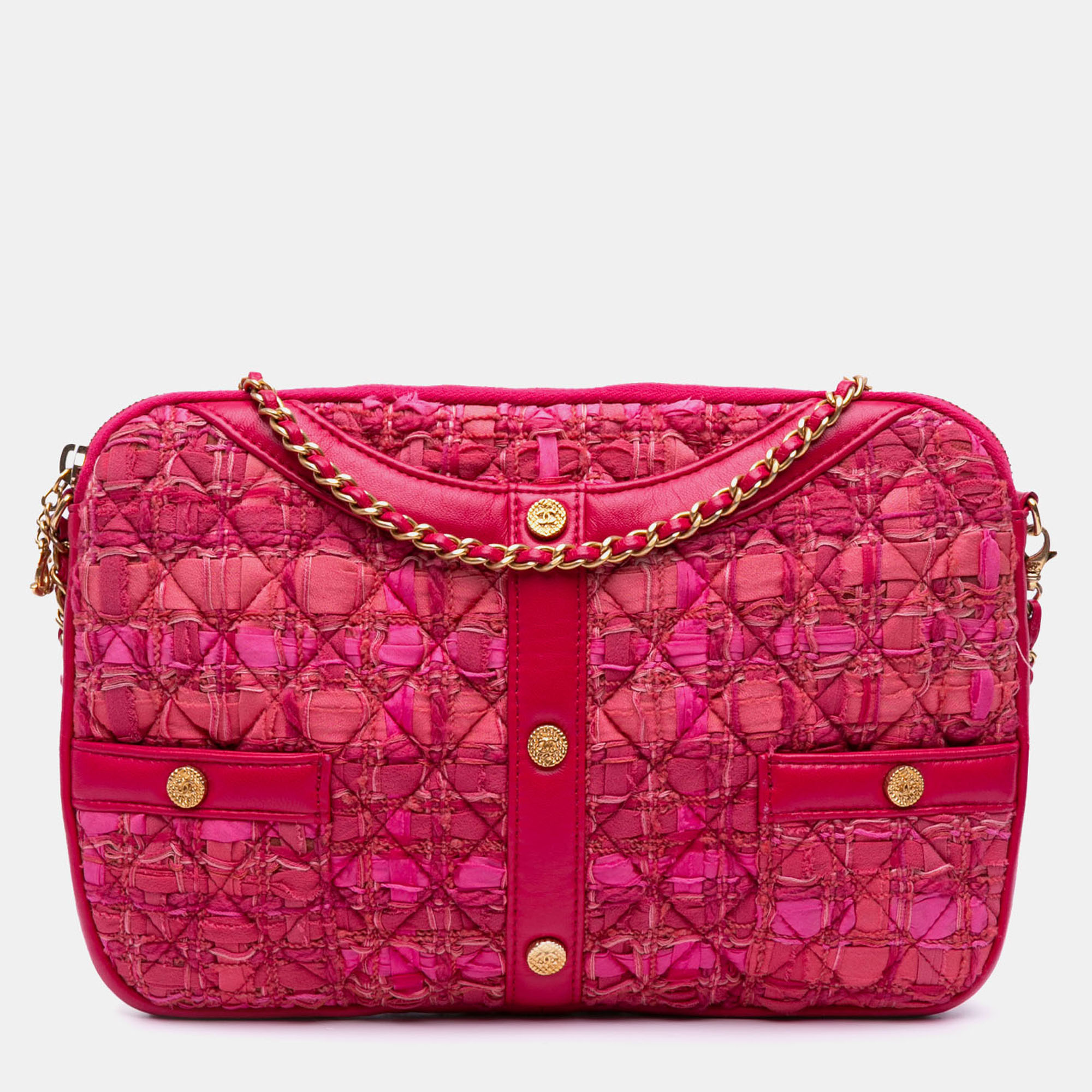 

Chanel Pink Tweed Girl Crossbody