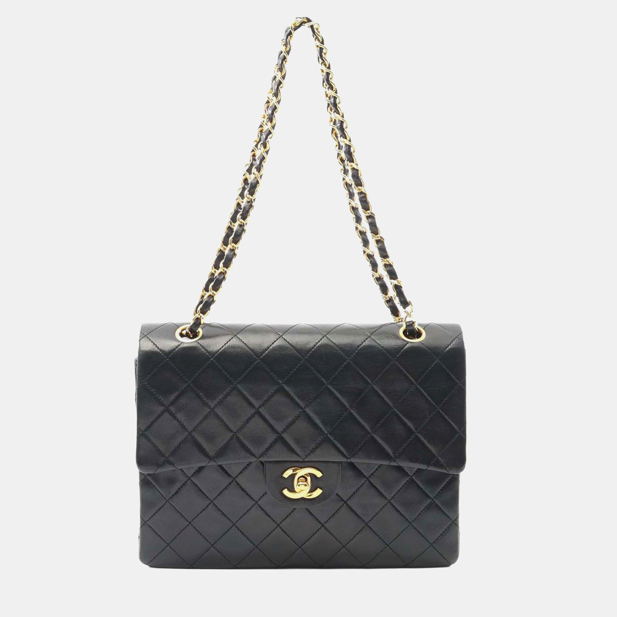 

Chanel Black Medium Tall Classic Lambskin Double Flap