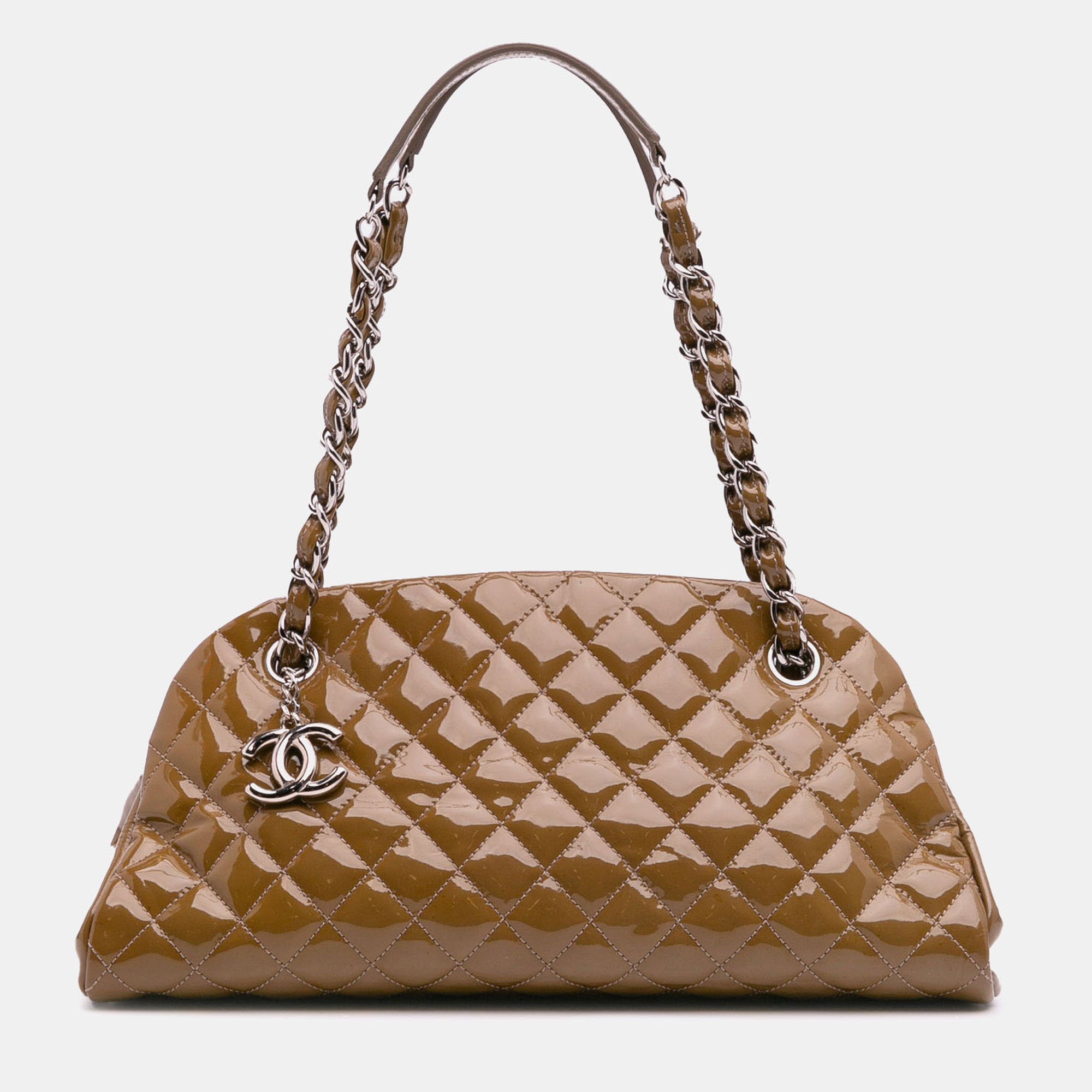 

Chanel Brown Medium Patent Just Mademoiselle Shoulder Bag