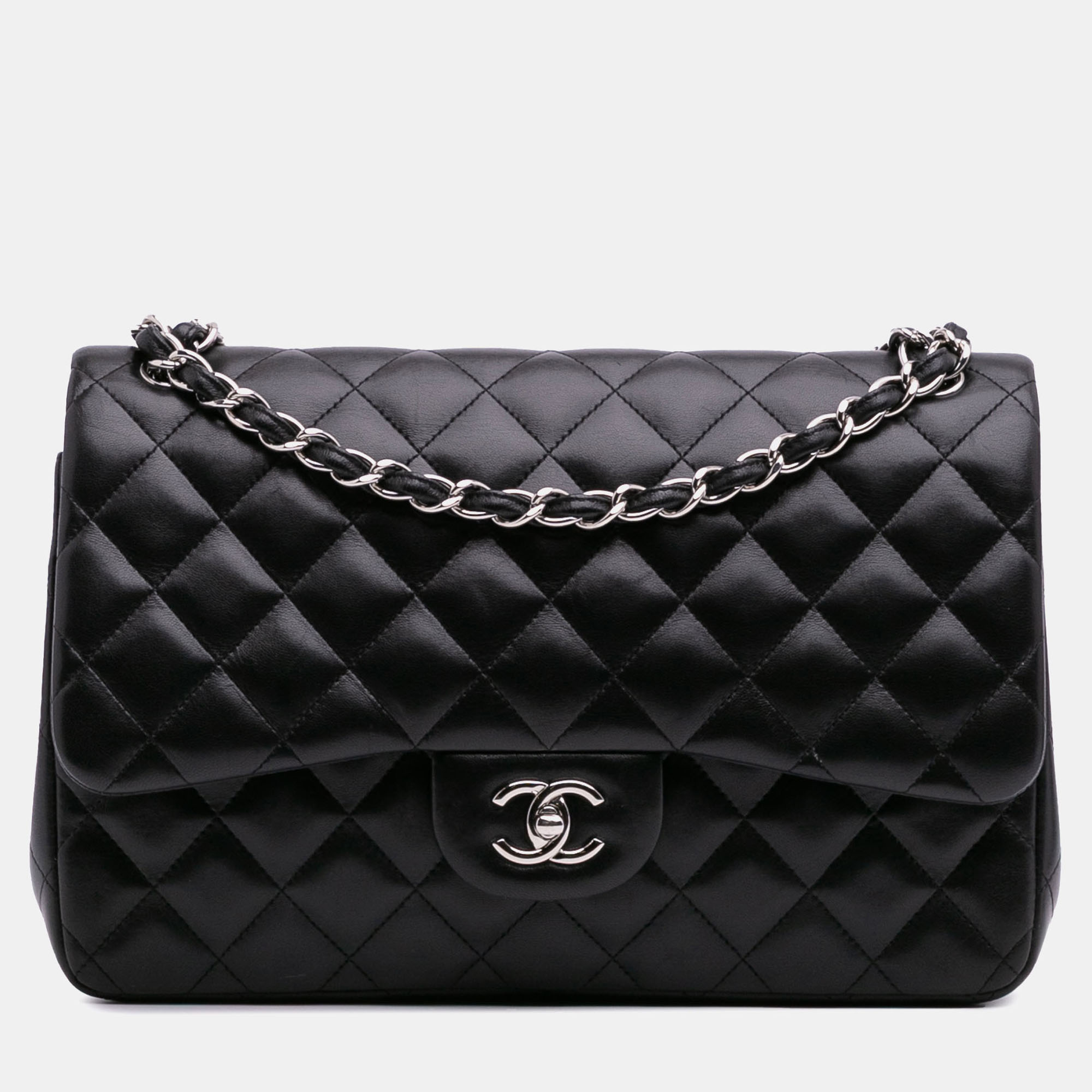 

Chanel Black Jumbo Classic Lambskin Double Flap