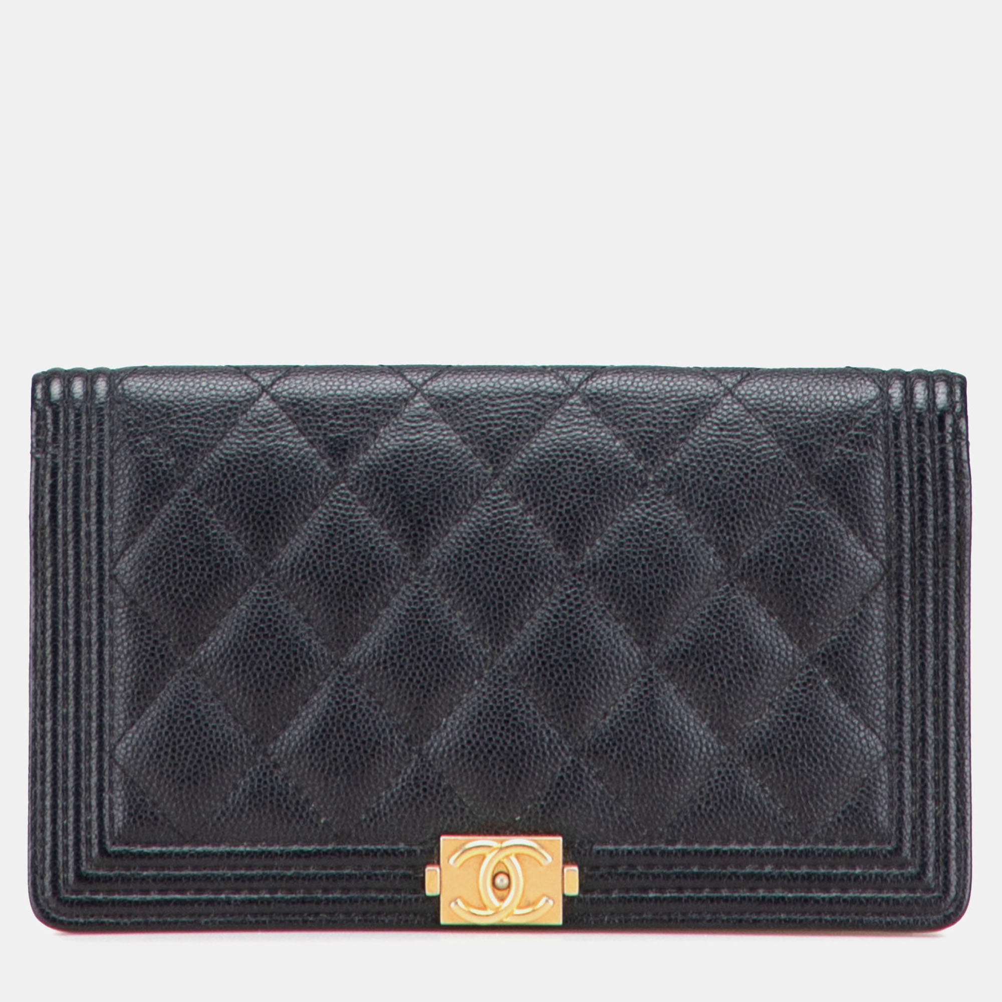 

Chanel Black Quilted Caviar Boy Yen Long Wallet