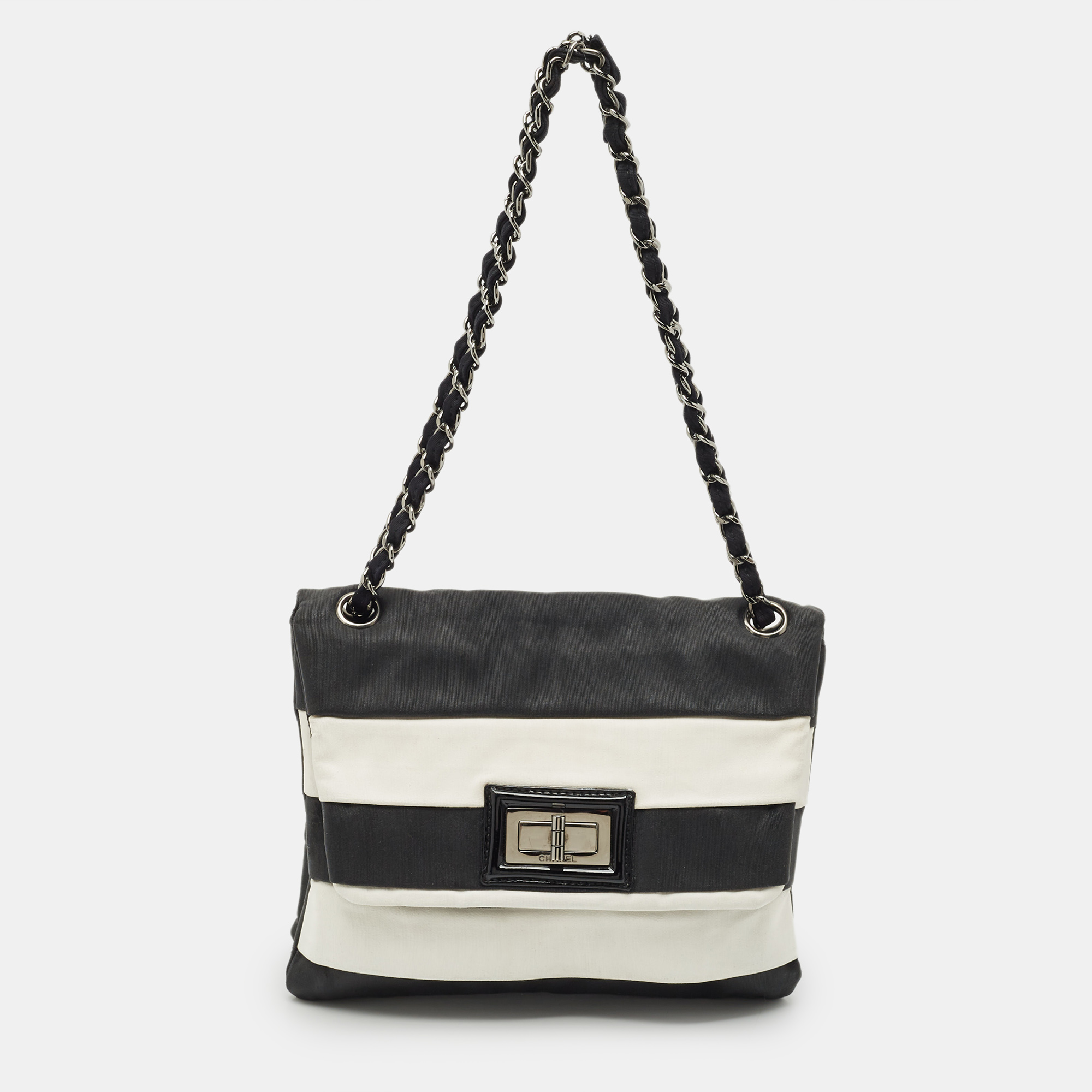 

Chanel Black/White Nylon Reissue Flap Shoulder Bag