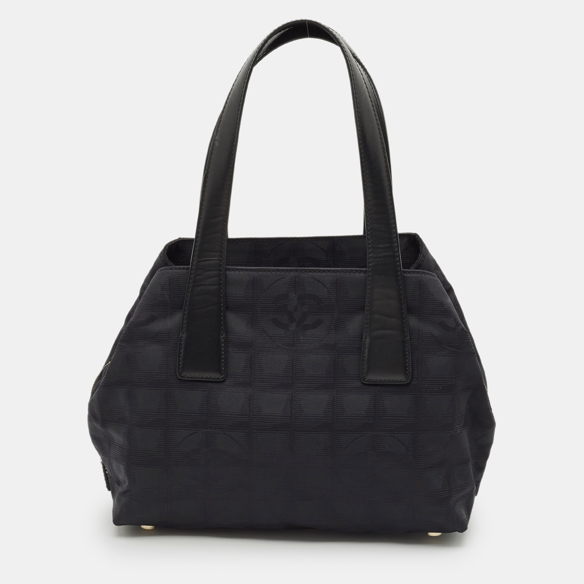 

Chanel Black Nylon Travel Ligne Satchel