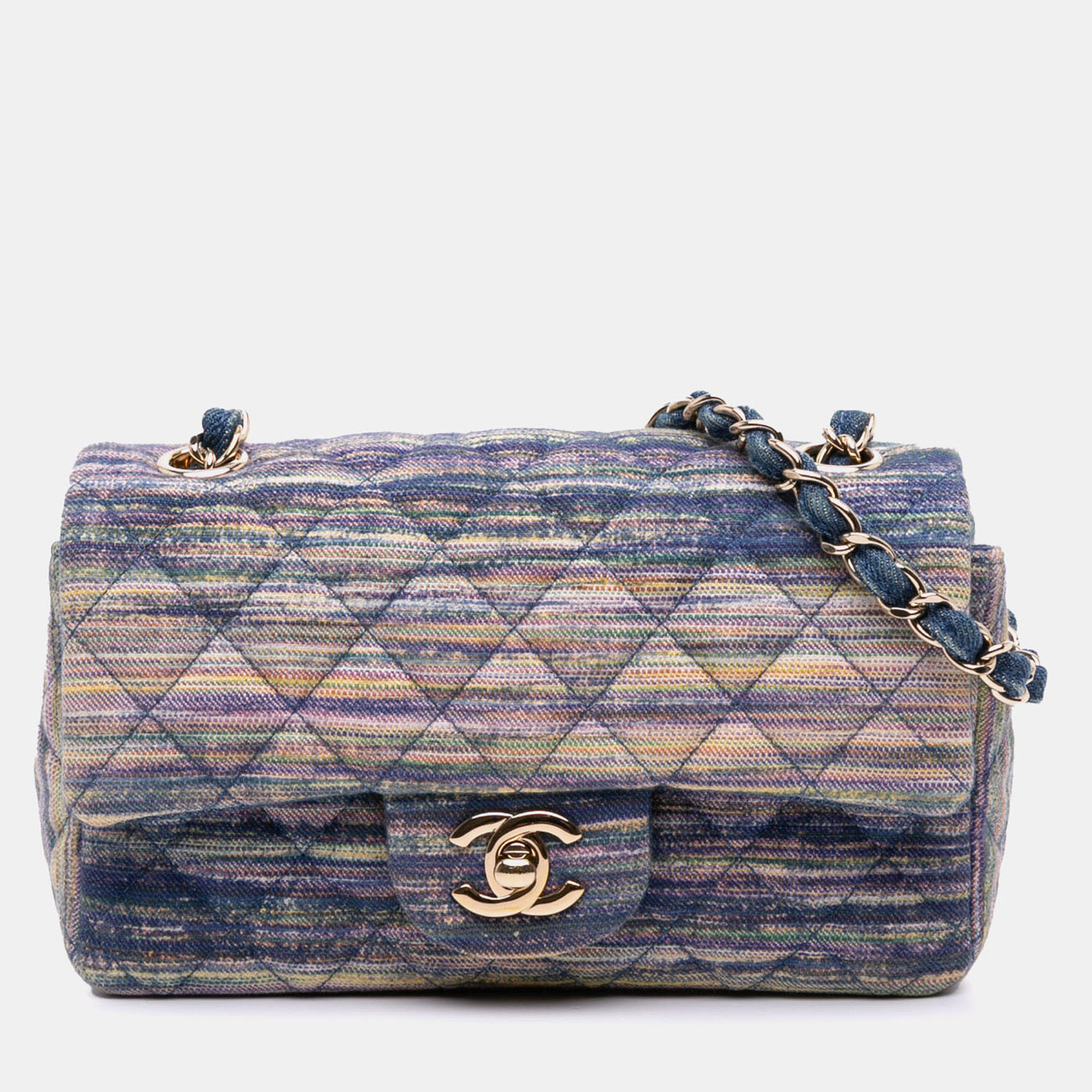 

Chanel Multicolor Denim Mini Rectangular Classic Single Flap Bag