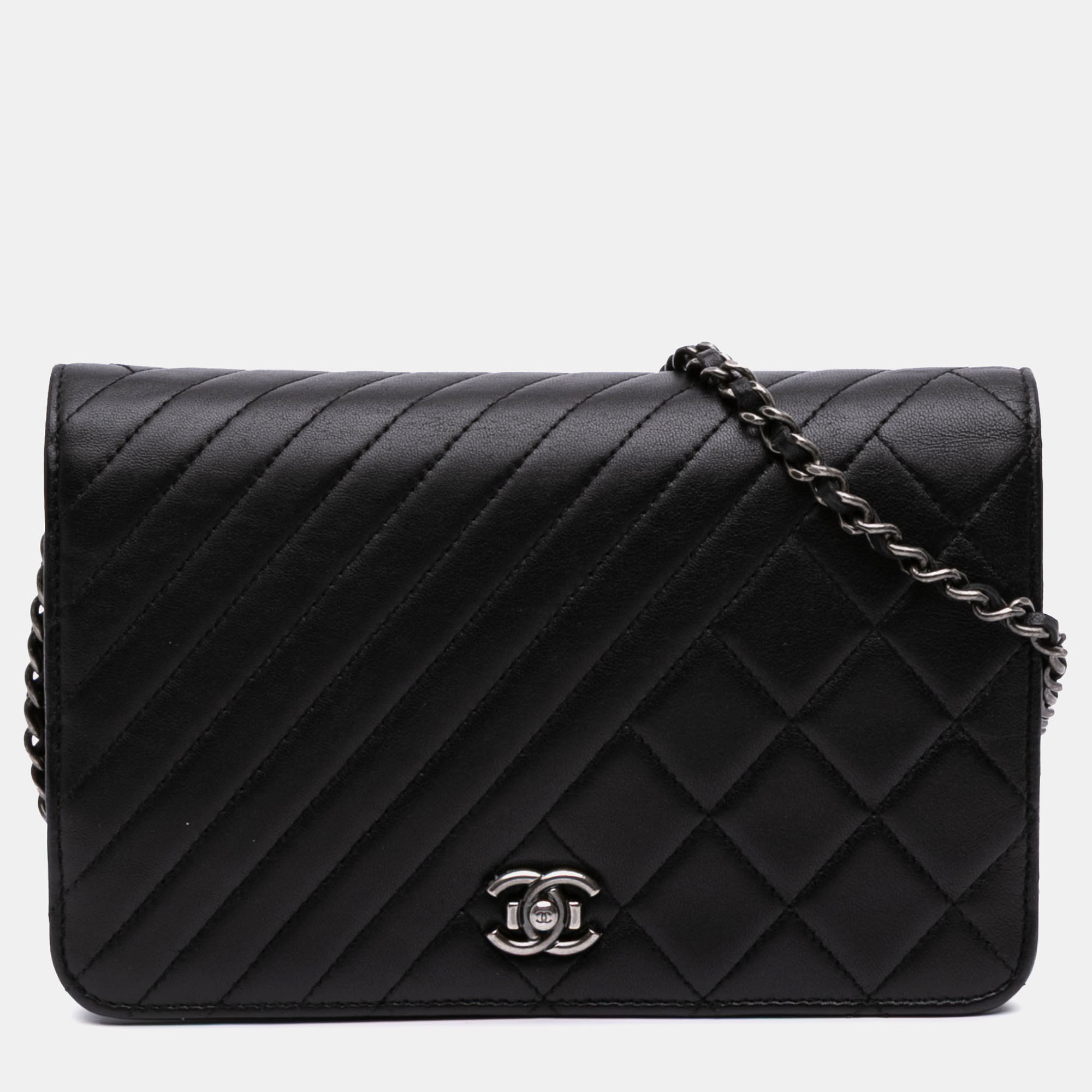 

Chanel Black Lambskin Coco Boy Wallet On Chain