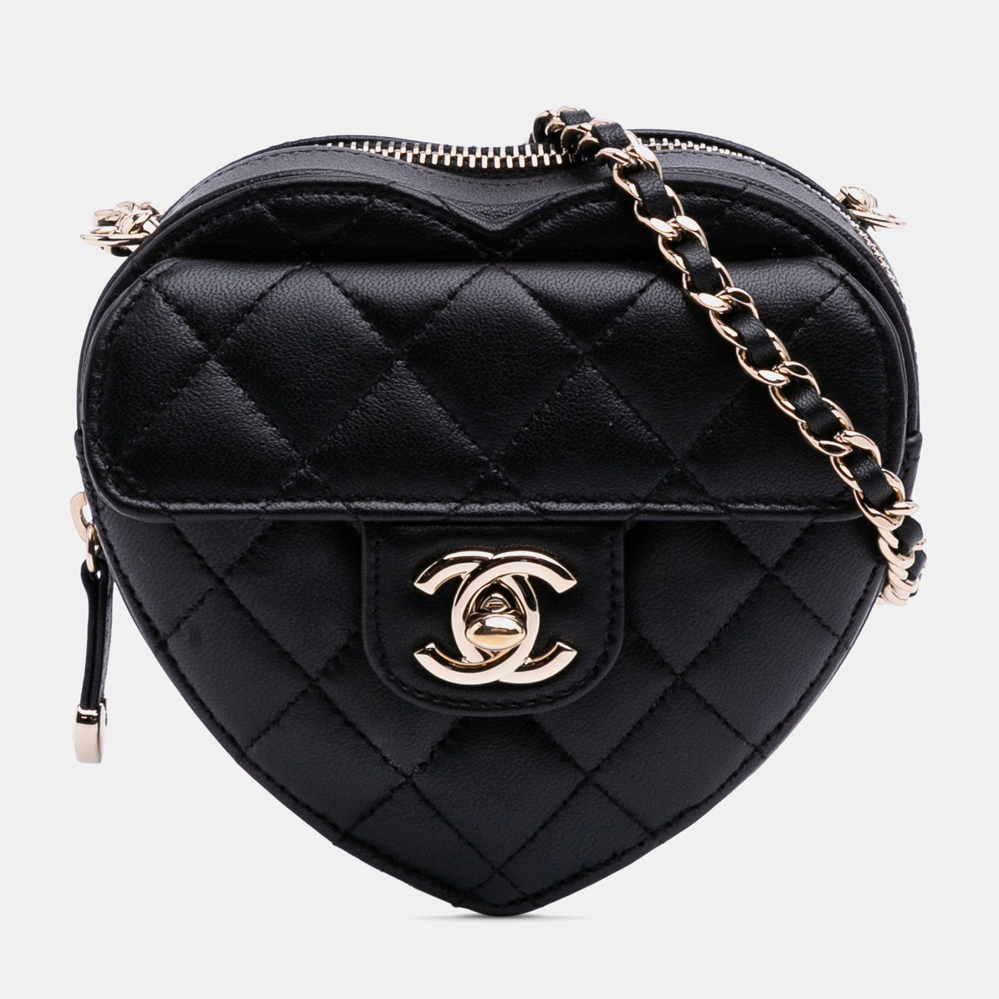 

Chanel Black Mini Lambskin CC in Love Heart Crossbody