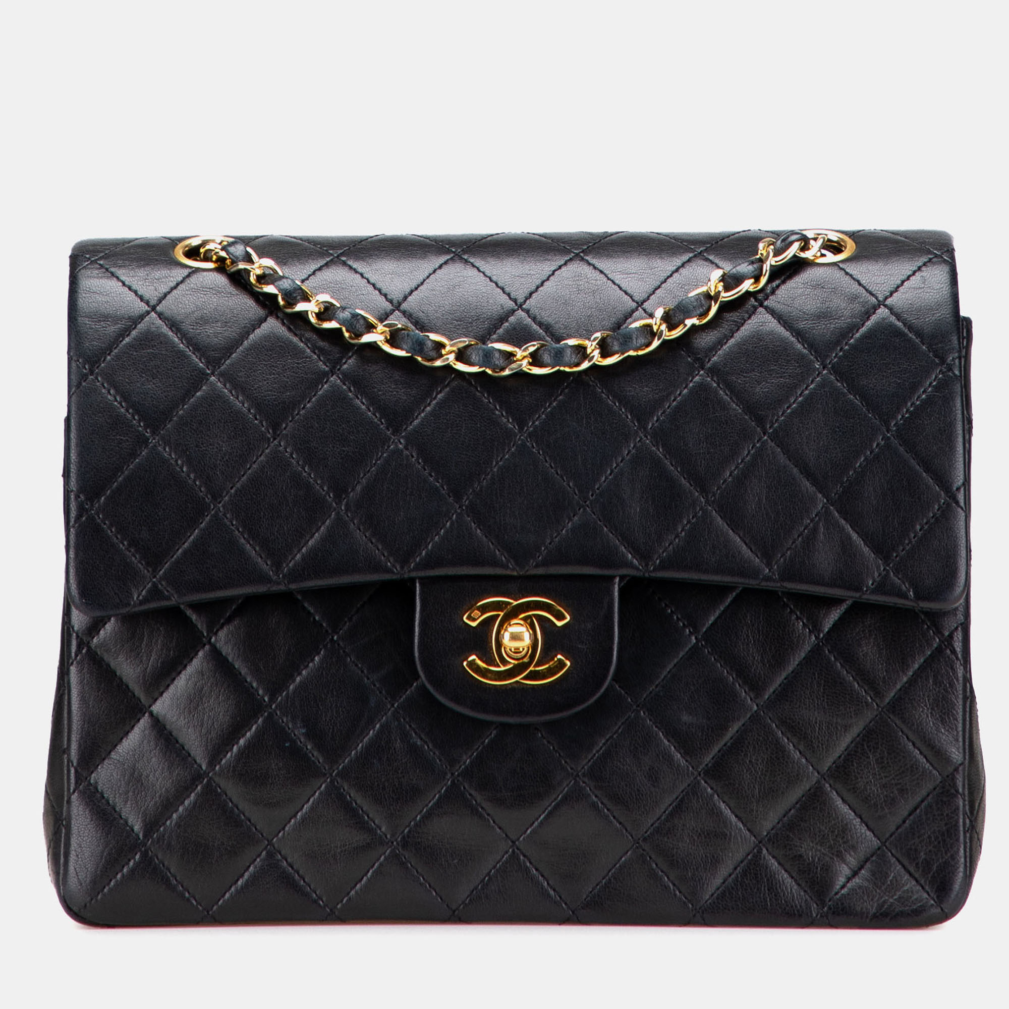 

Chanel Black Medium Tall Classic Lambskin Double Flap