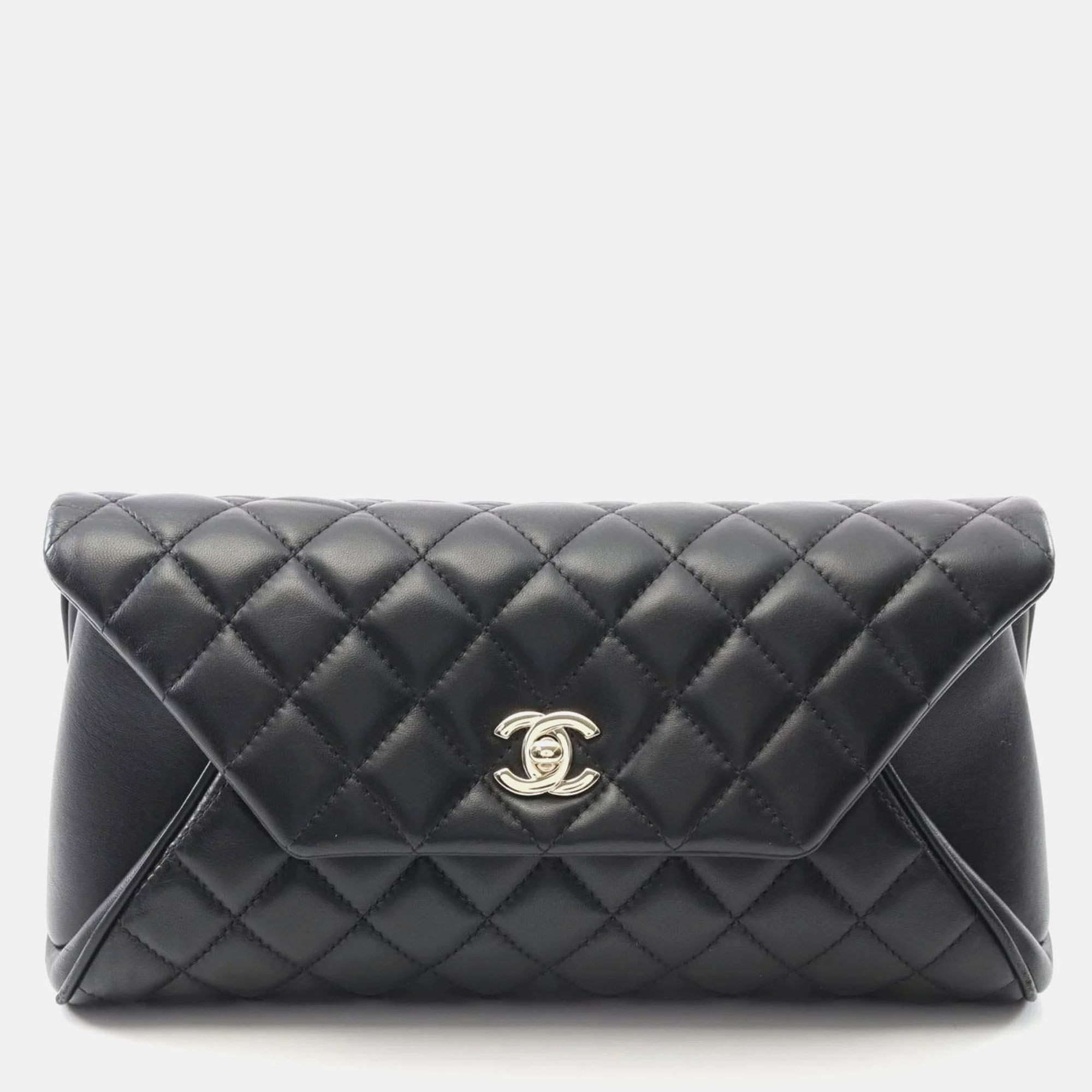 

Chanel Matelasse Second Bag Clutch Lambskin (Sheepskin) Black