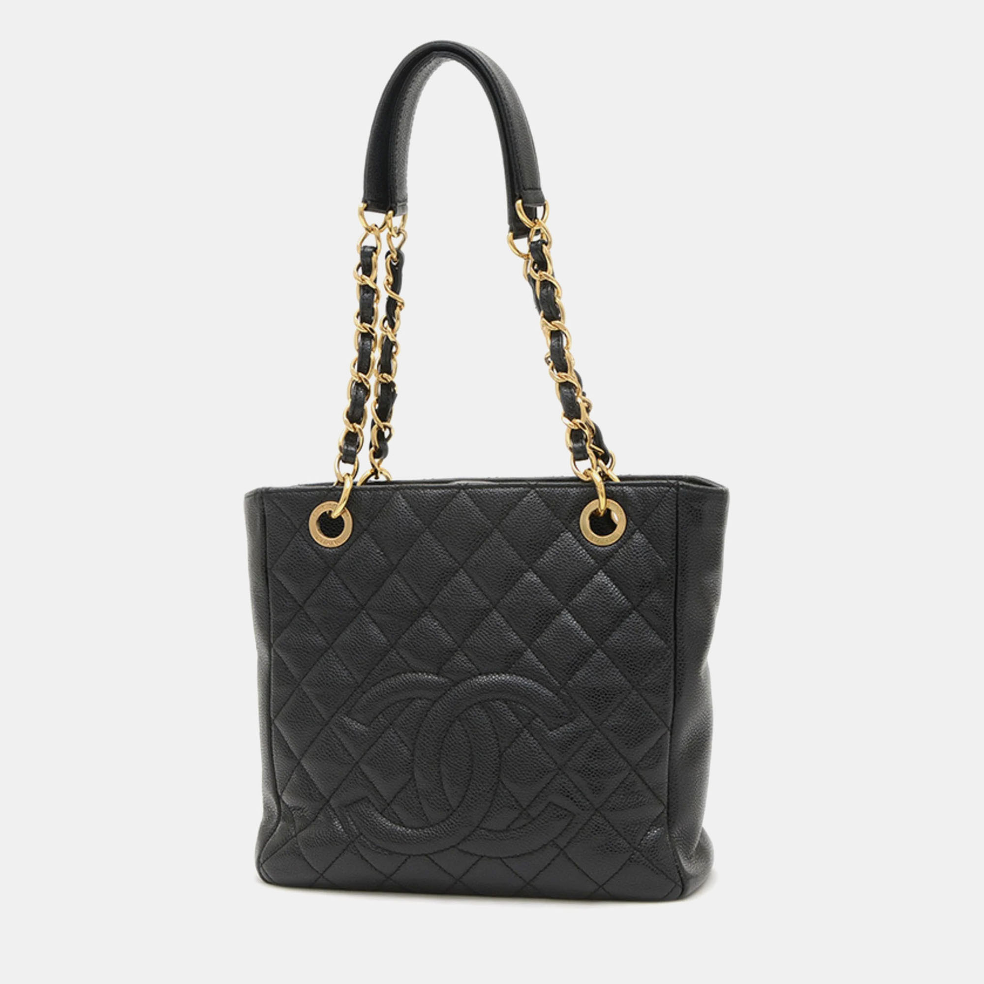 

Chanel PST Black Leather Tote Bag