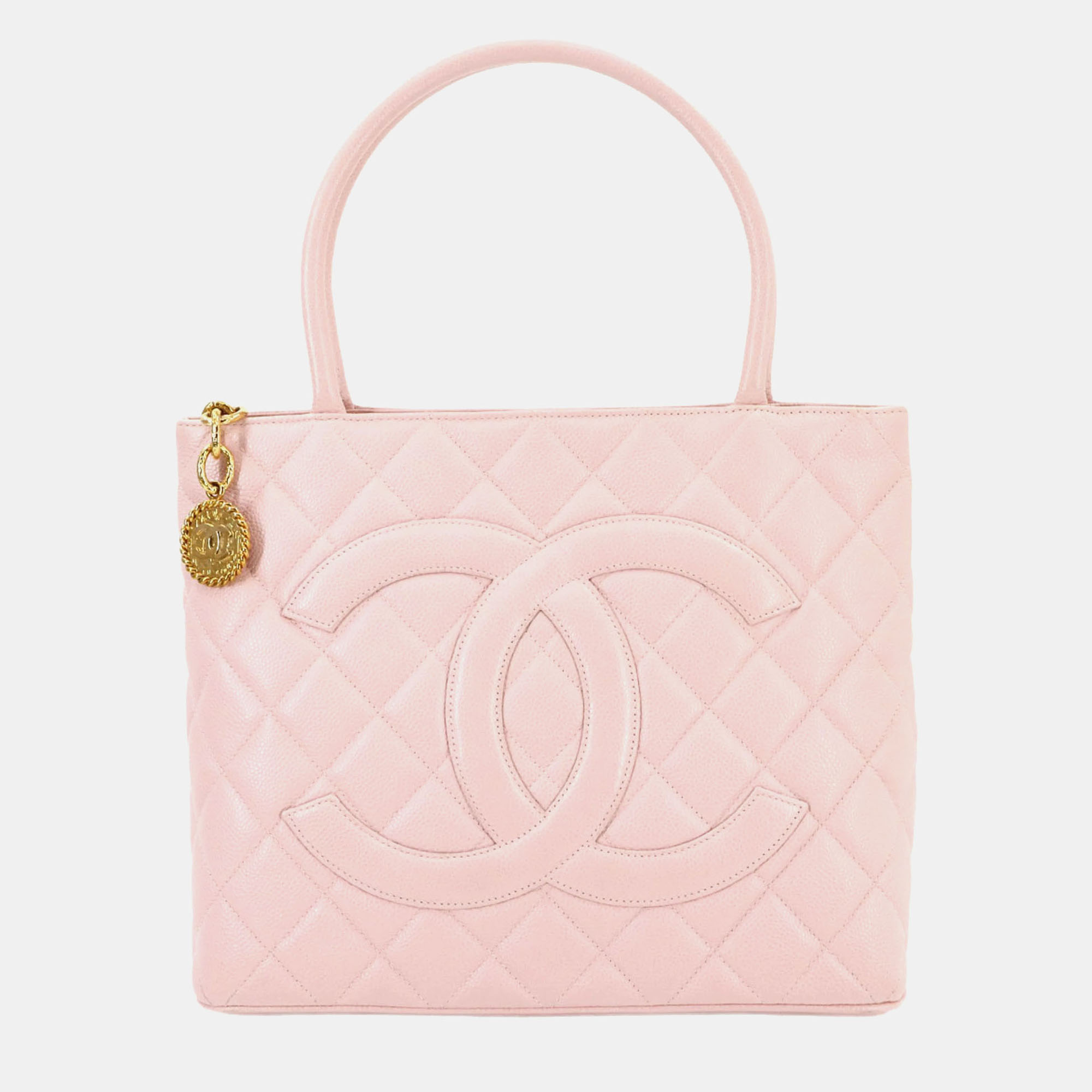 

Chanel Medallion Light Pink Leather Tote Bag