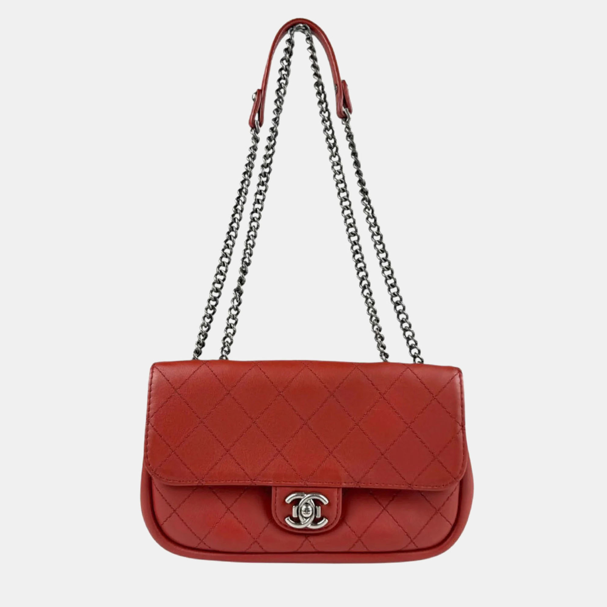 

Chanel Shoulder Bag Leather Red