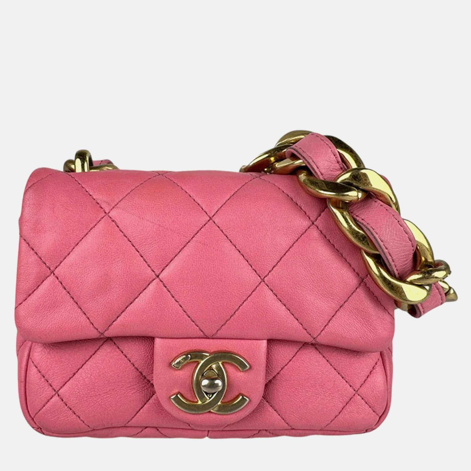

Chanel Pink Leather Shoulder Bag
