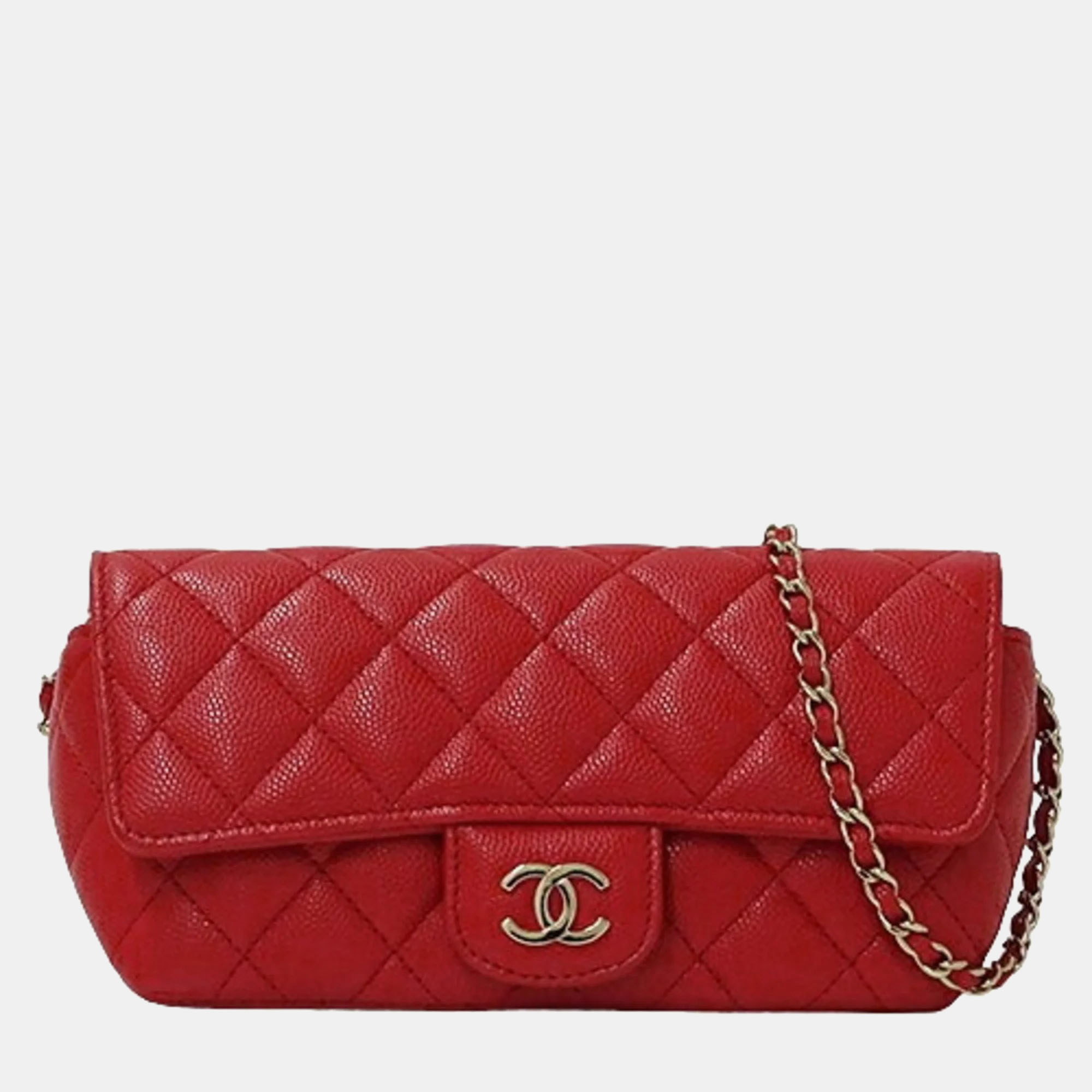 

Chanel Red Caviar Leather Shoulder Bag
