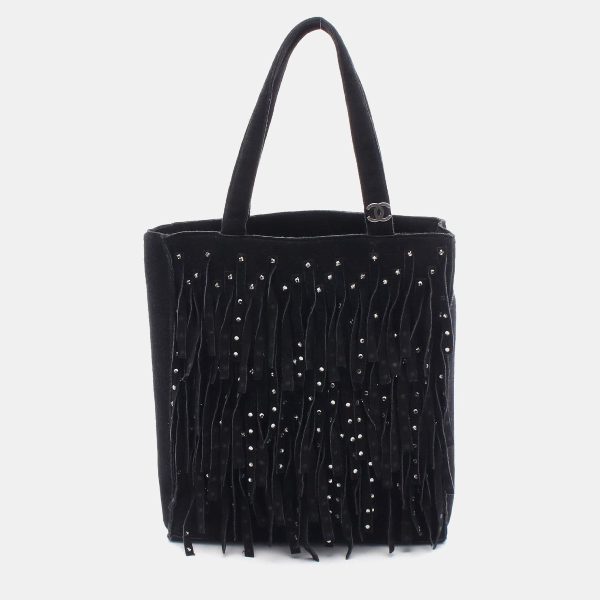 

Chanel Coco Mark Black Suede Tote Handbag SHW