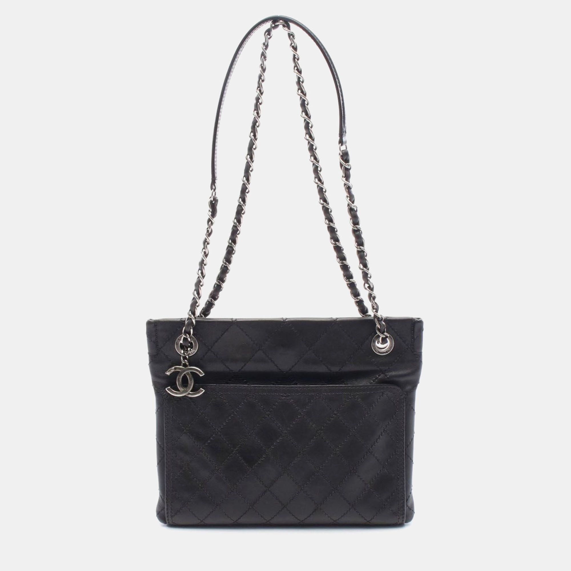 

Chanel Wild Stitch Black Leather Shoulder Bag