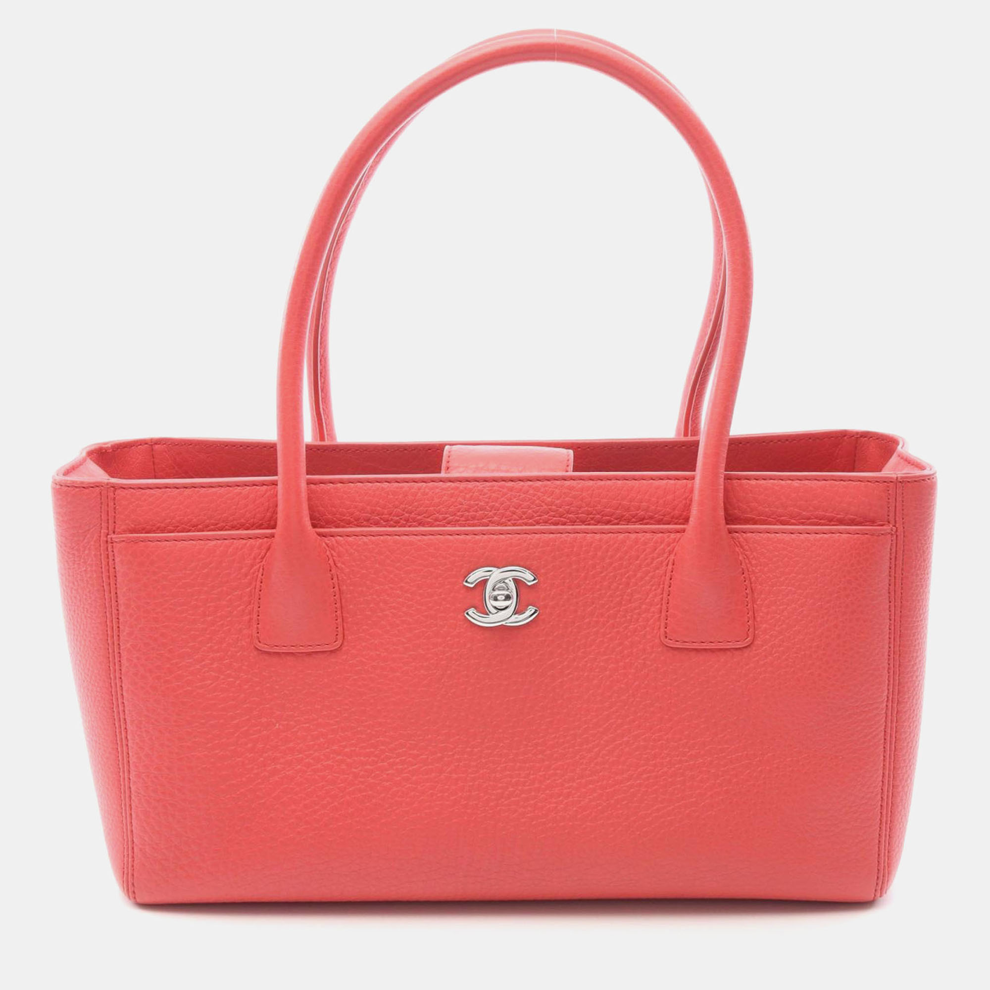 

Chanel CC Executive Tote Pink Grained Calfskin Leather Handbag SHW