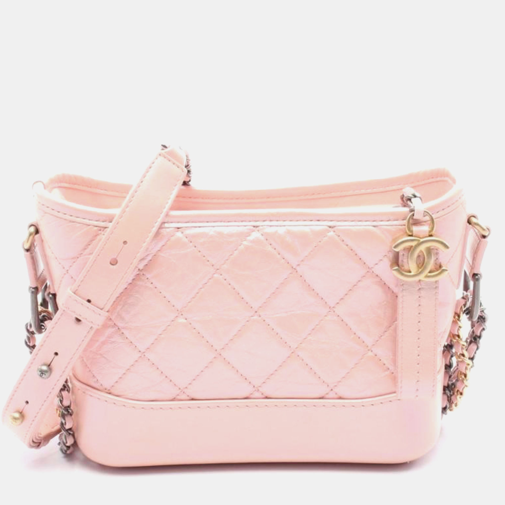 

Chanel Gabrielle Small Pink Leather Hobo Bag