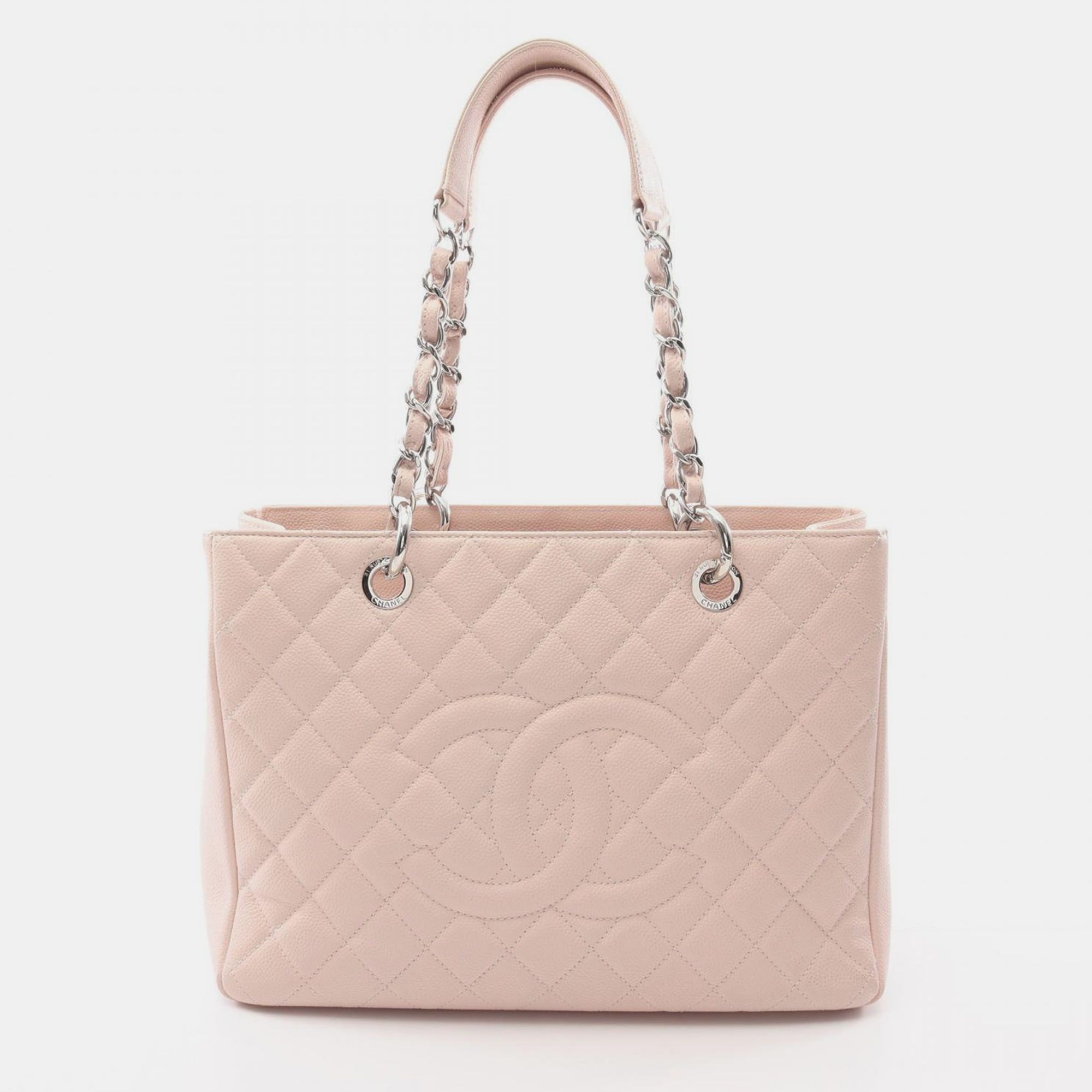 

Chanel Matelassé Grand Shopping GST Pink Leather Tote SHW
