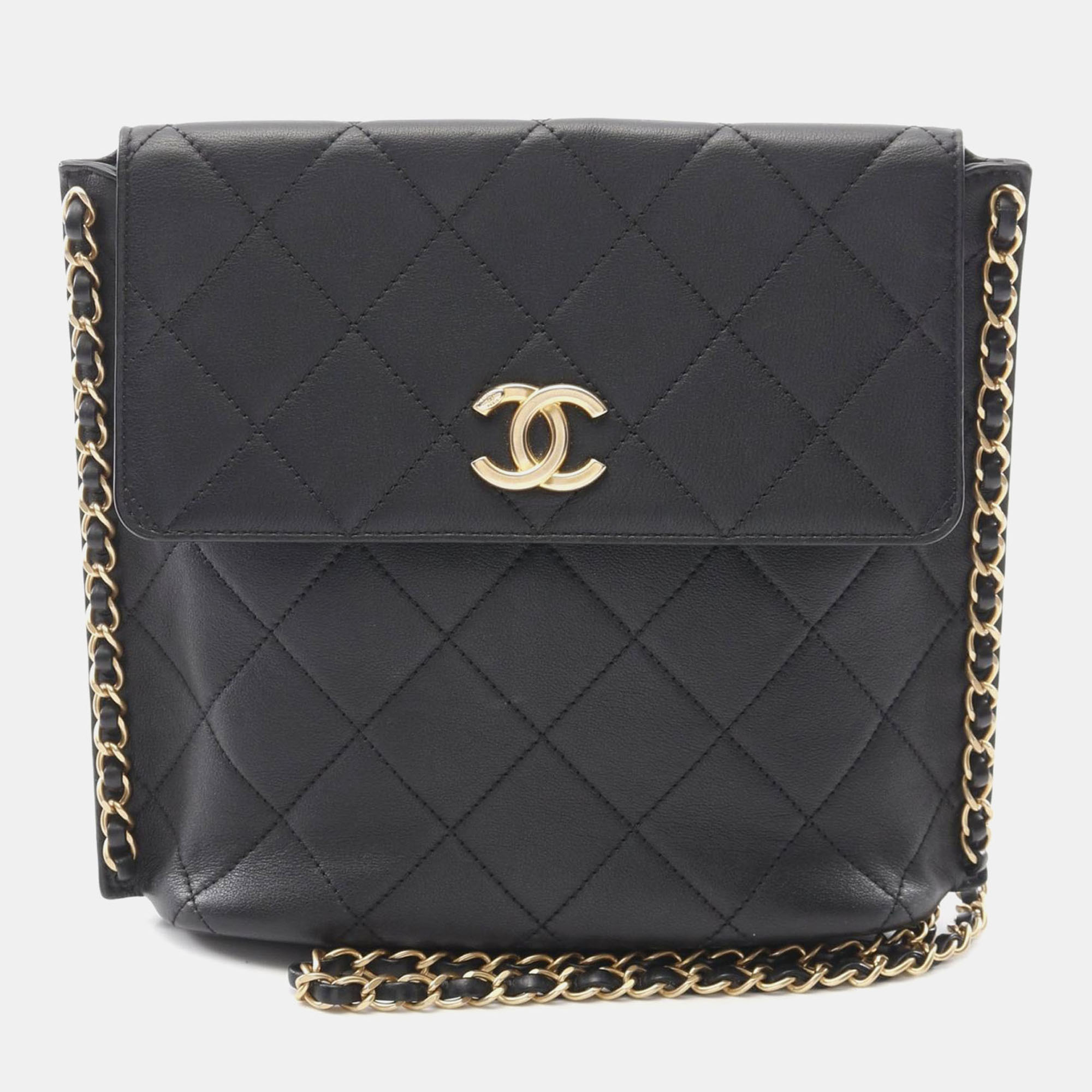 

Chanel Matelasse Black Lambskin Chain Shoulder Bag