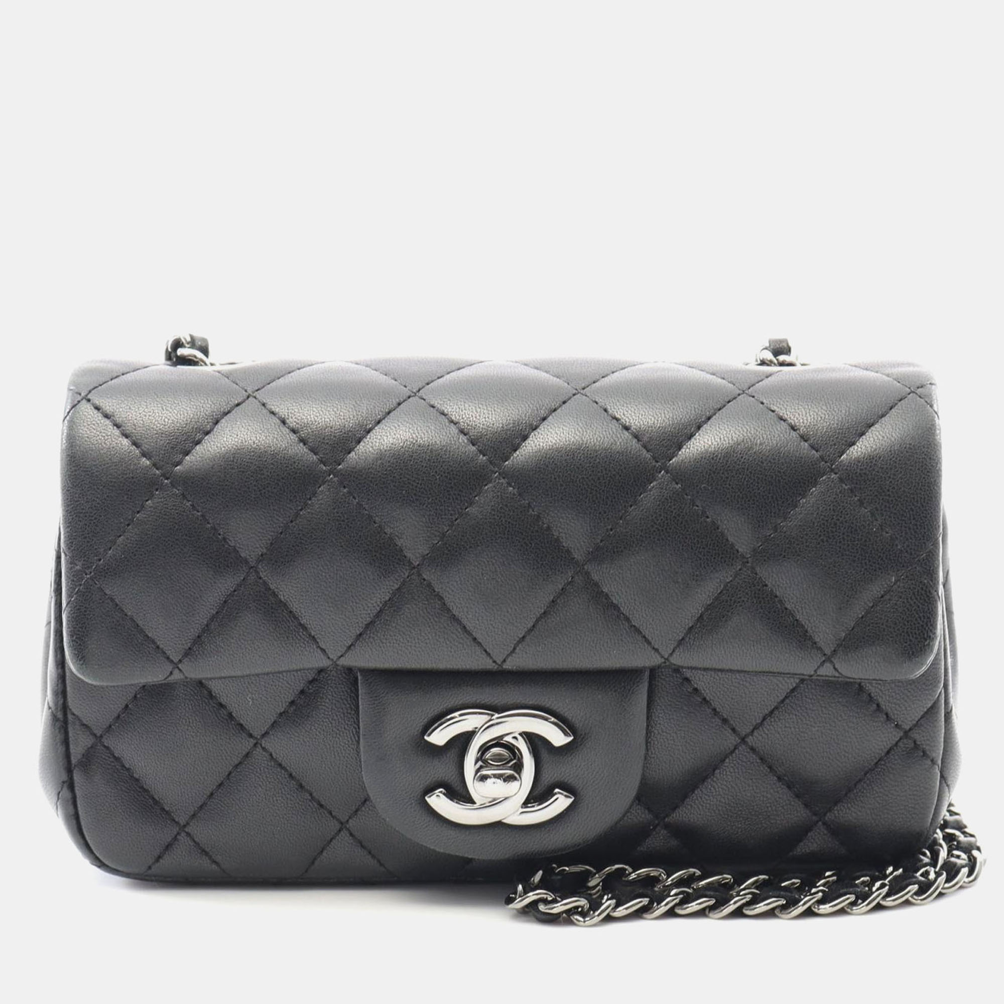 

Chanel Single Flap Mini Black Lambskin Chain Shoulder Bag