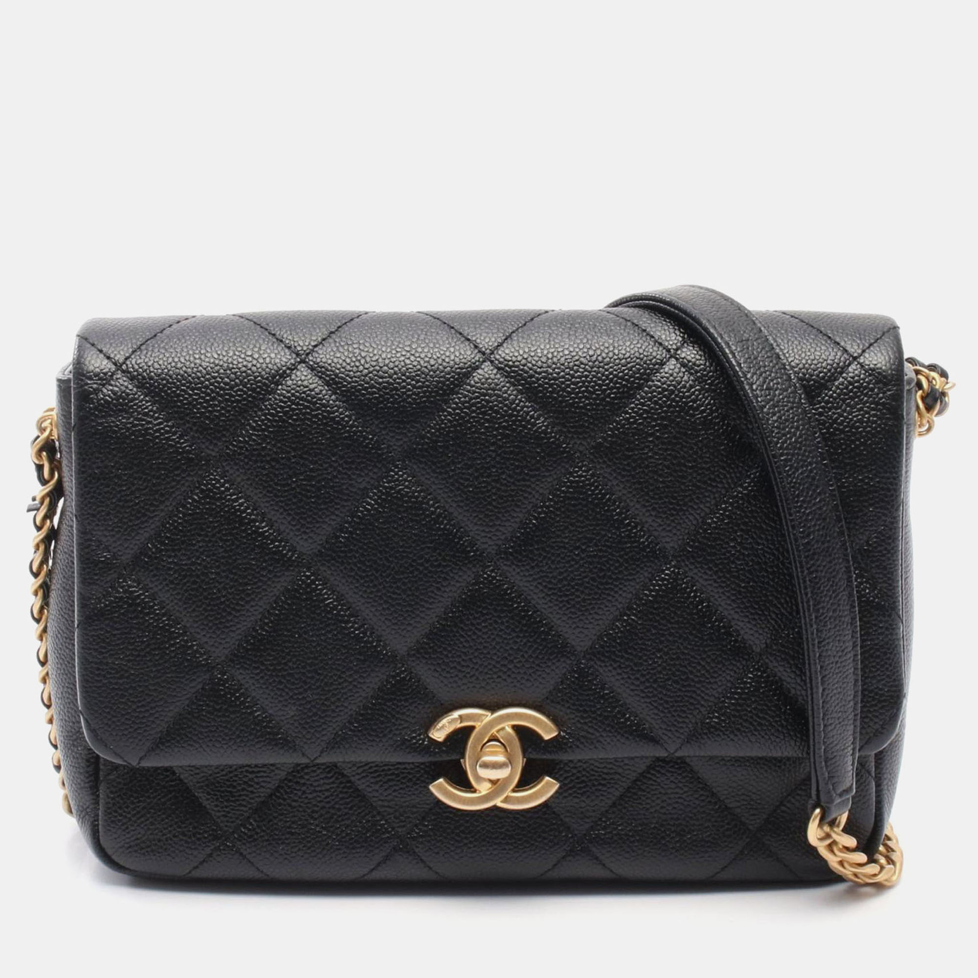 

Chanel Matelasse Black Calfskin Chain Shoulder Bag