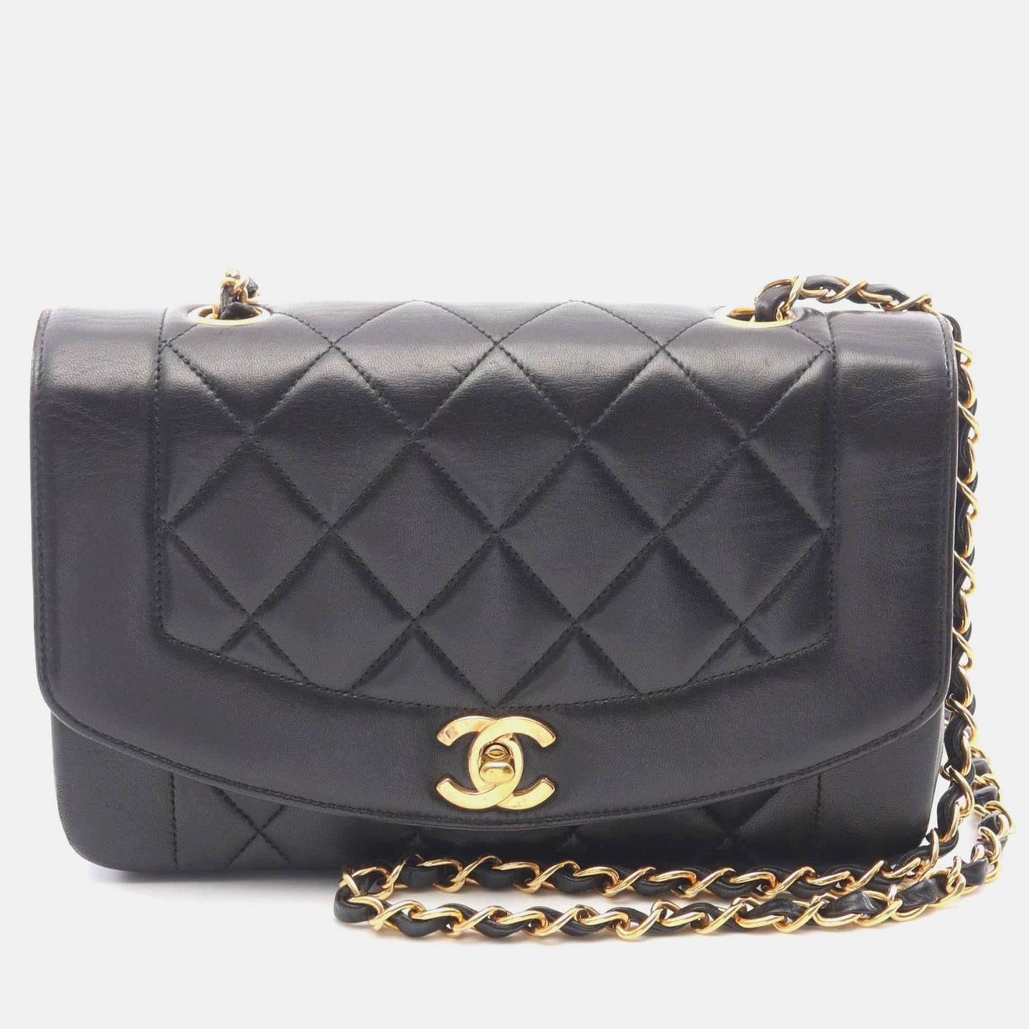 

Chanel Matelasse Diana Flap Black Lambskin Chain Shoulder Bag