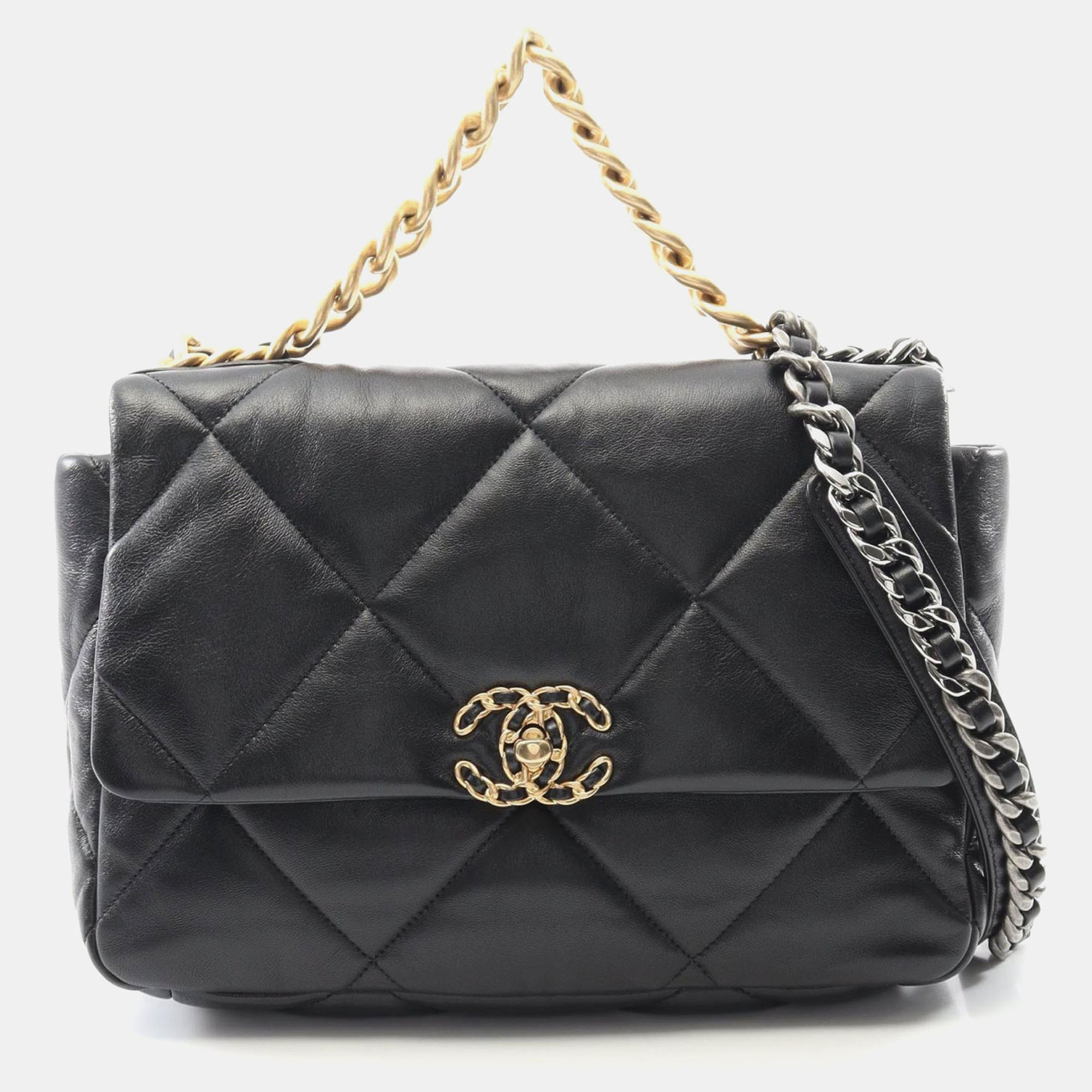 

Chanel 19 Dix-Neuf Matelasse Chain Shoulder Bag Lamb Leather Black