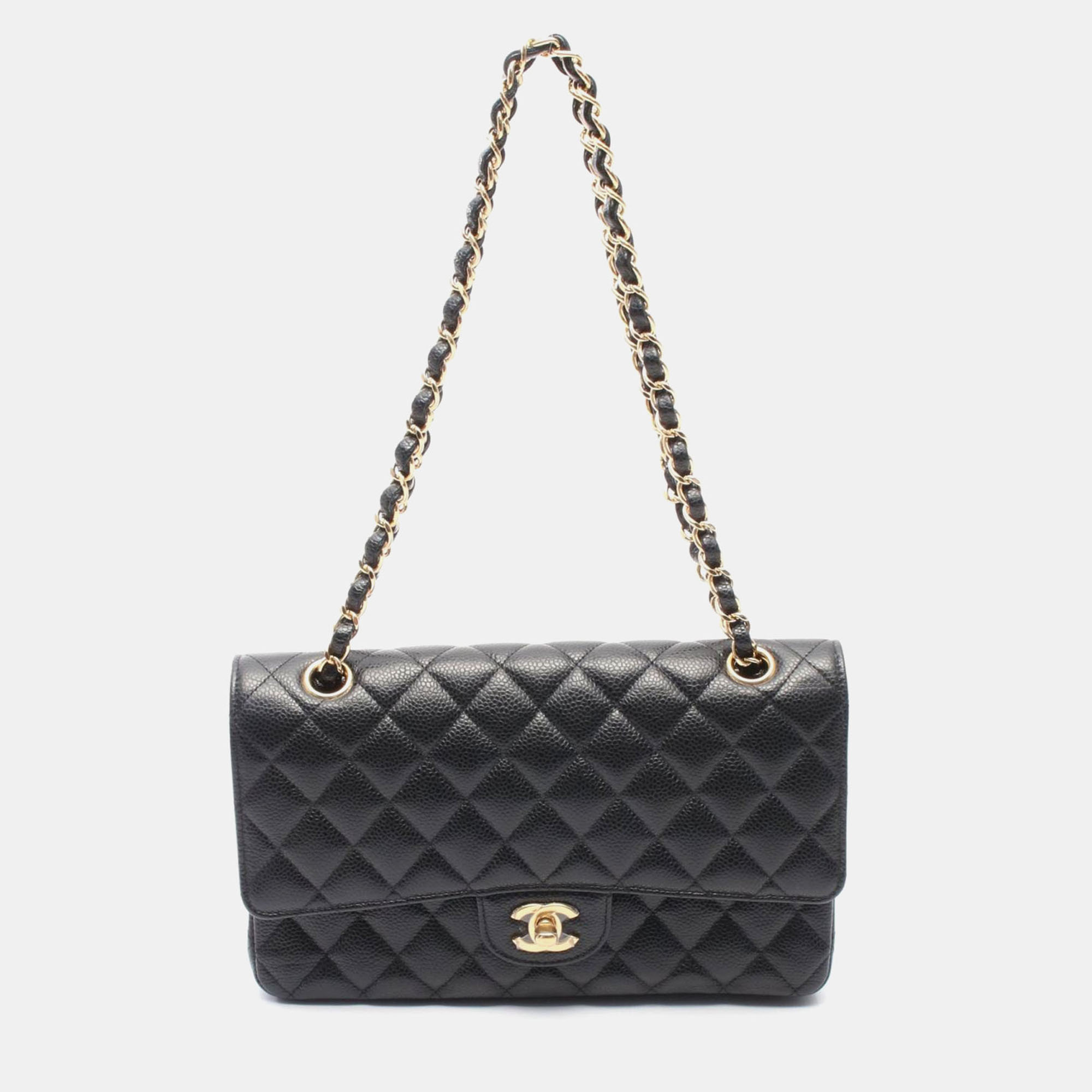

Chanel Classic Double Flap Black Leather Chain Shoulder Bag