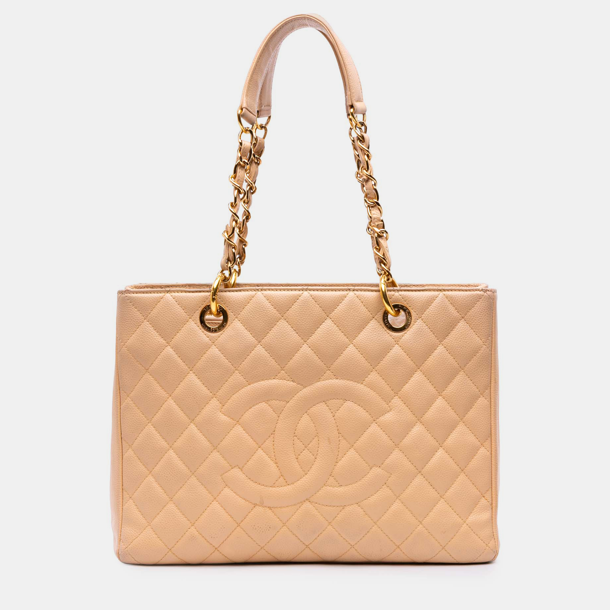 

Chanel Beige Brown Caviar Grand Shopping Tote
