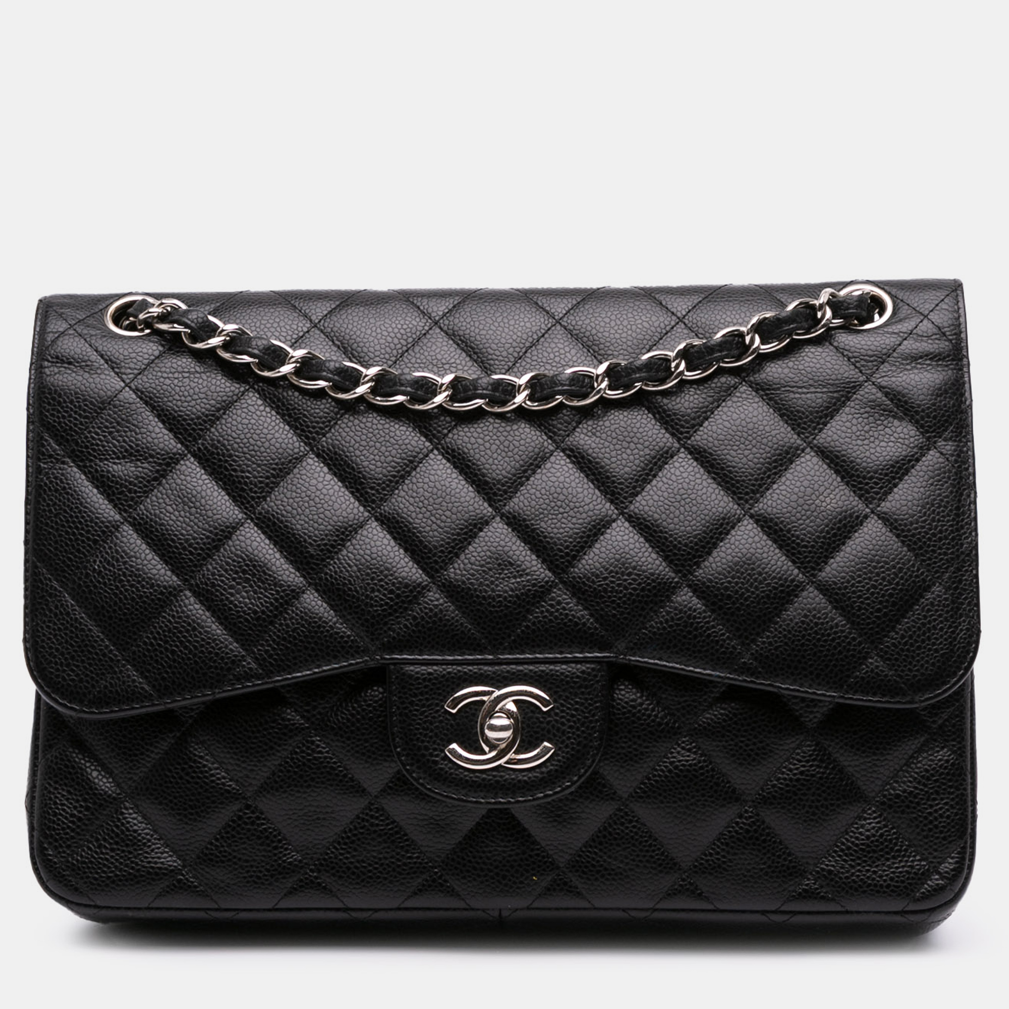 

Chanel Black Jumbo Classic Caviar Double Flap