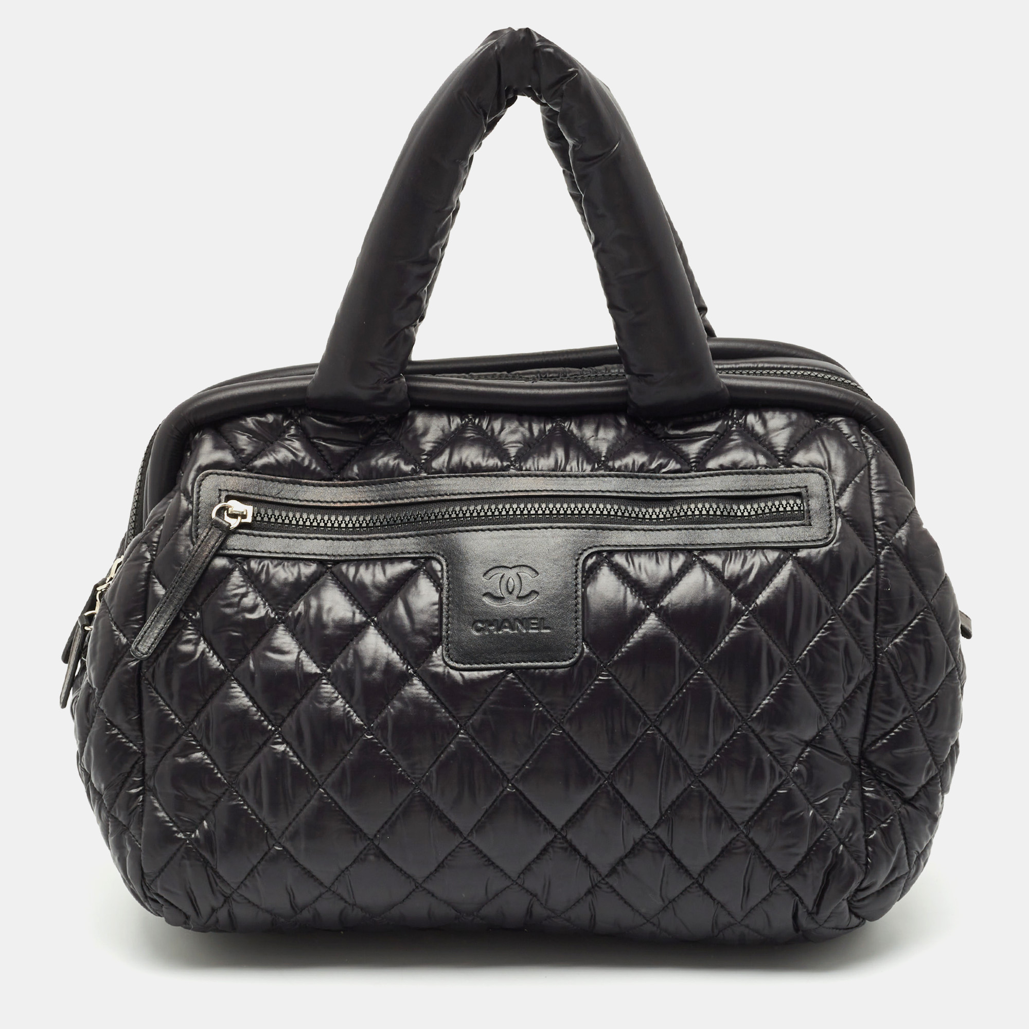 

Chanel Black Quilted Nylon Coco Cocoon Bowler Bag