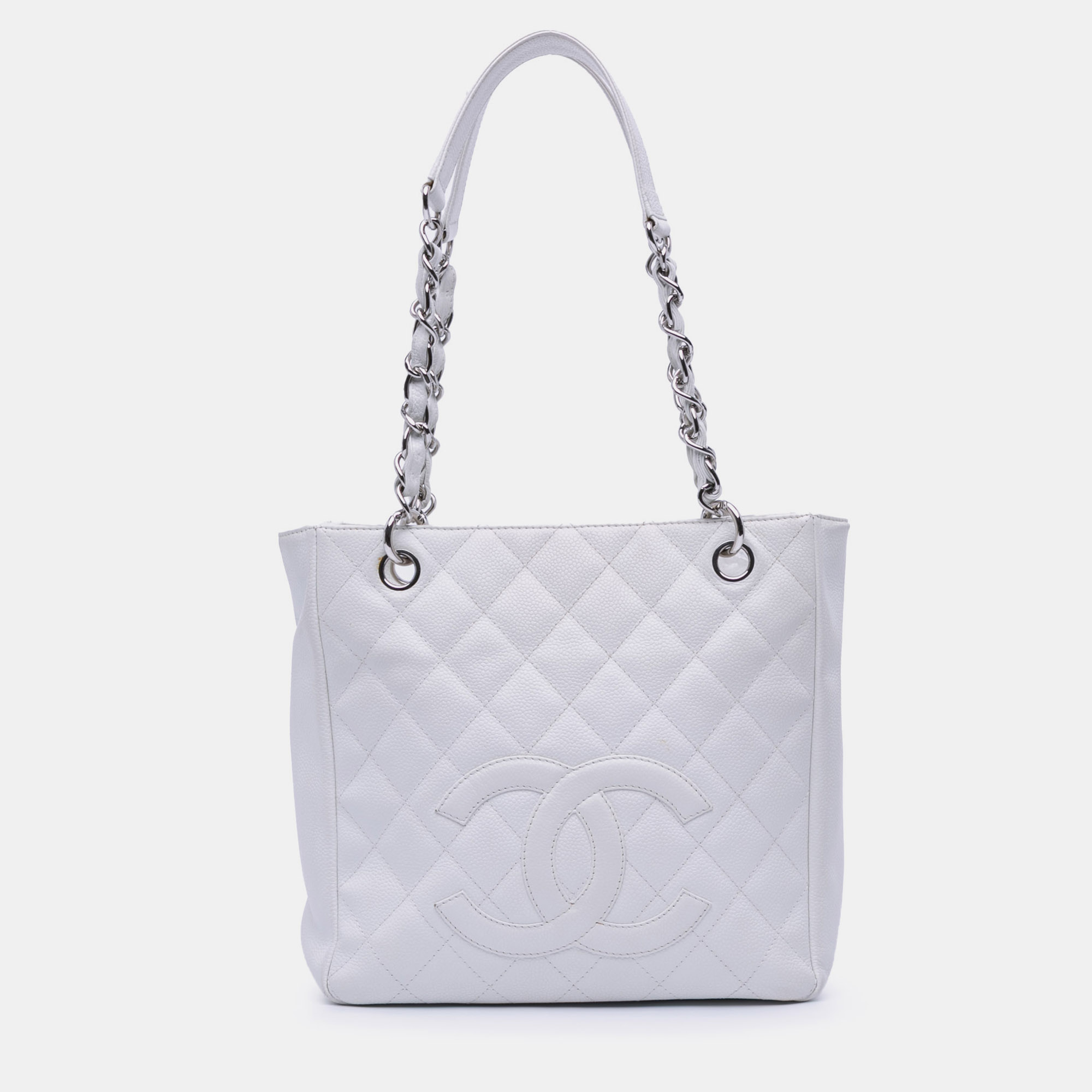 

Chanel White Caviar Petite Shopping Tote