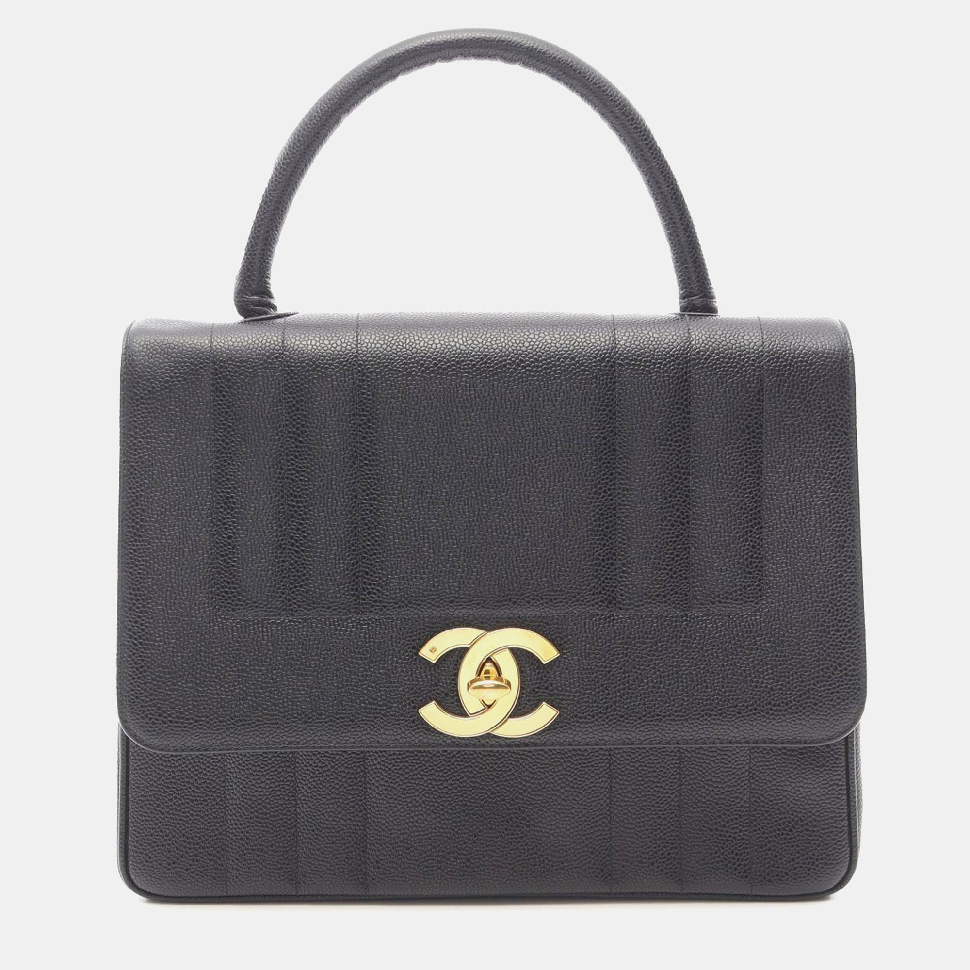 

Chanel Black Caviar Mademoiselle Kelly Top Handle Bag
