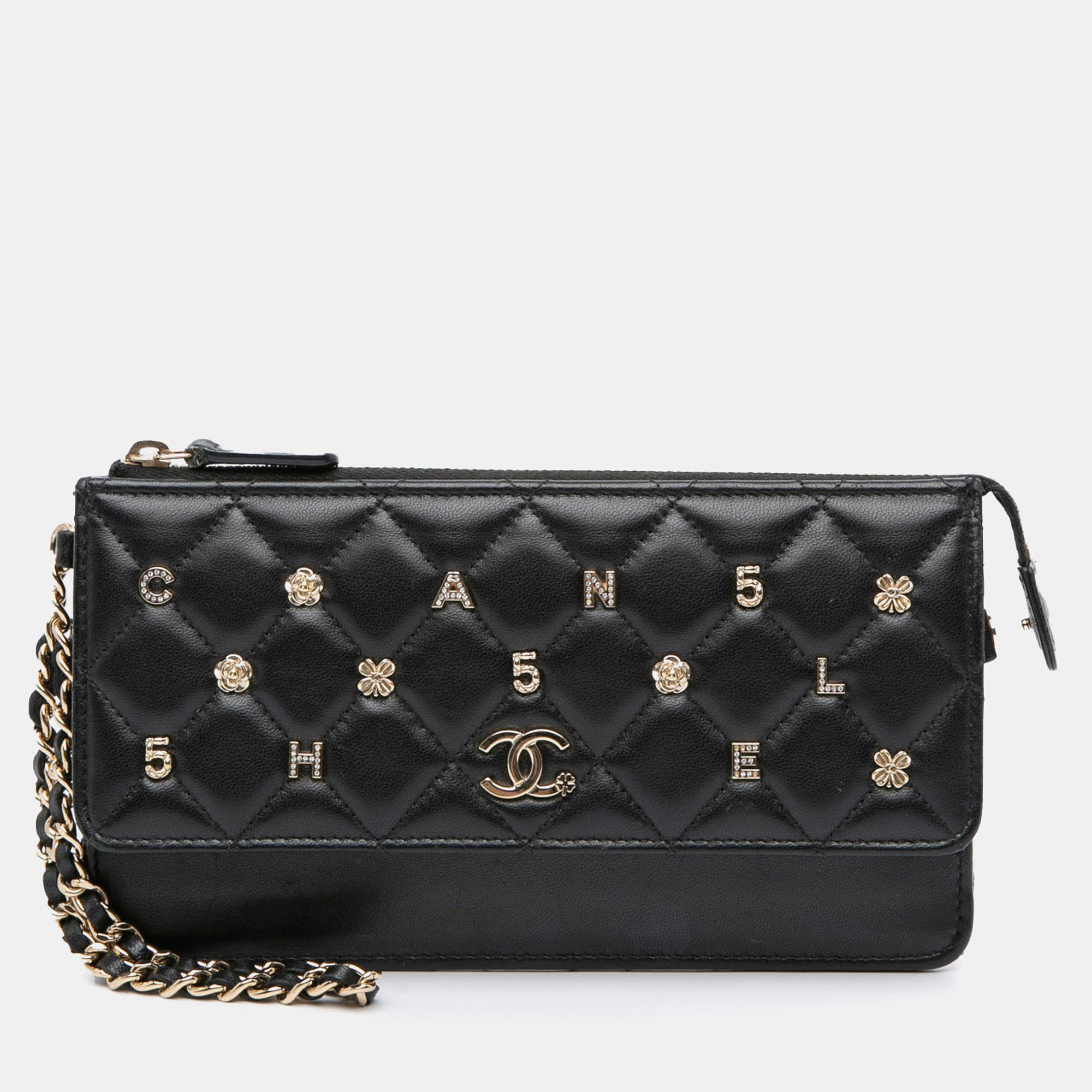 Pre-owned Chanel Clutch On Chain In Black