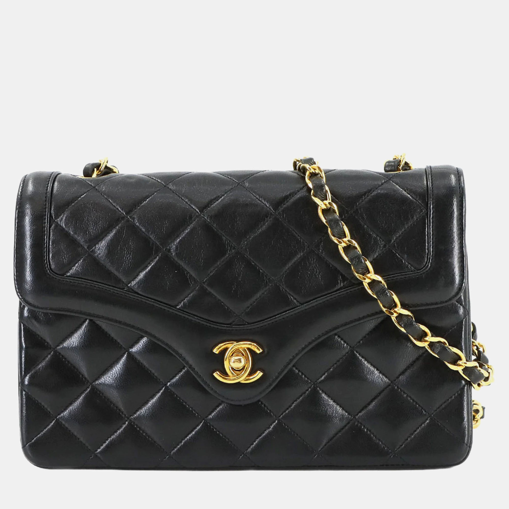 

Chanel Single Flap Black Leather Shoulder Bag