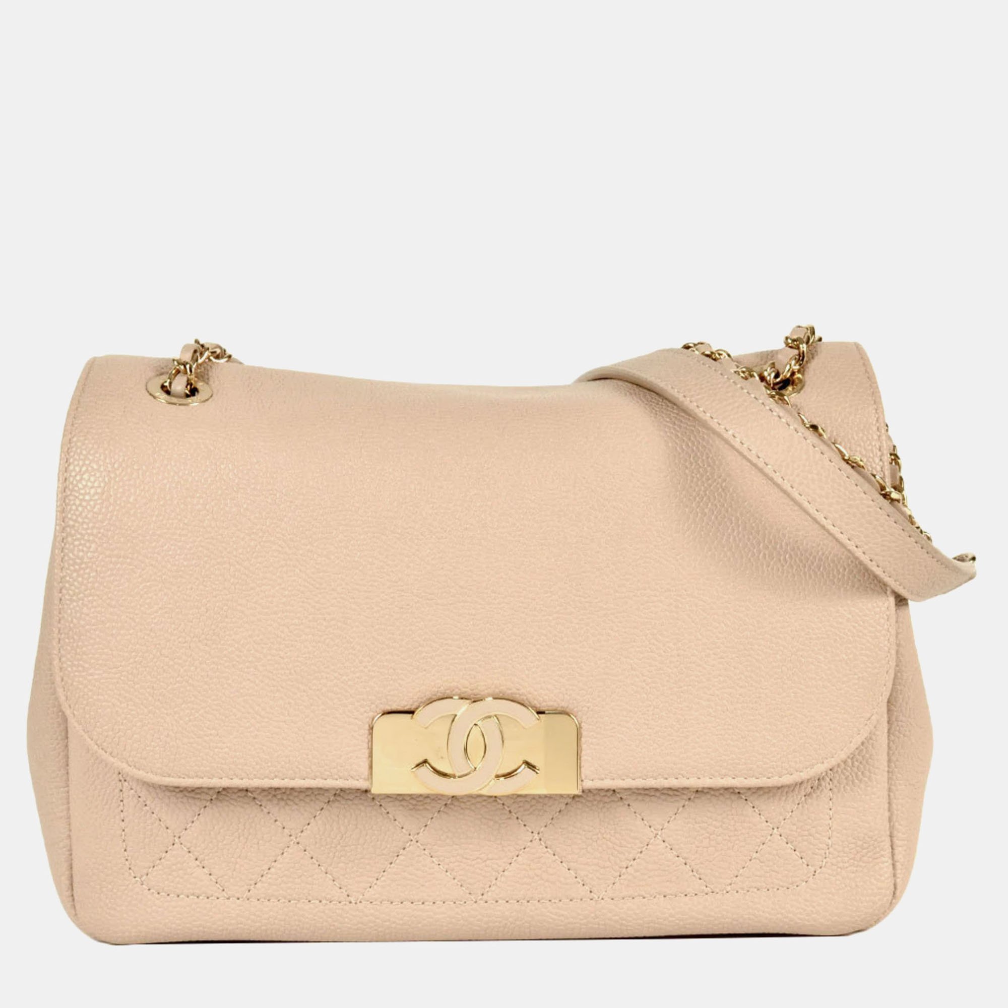 

Chanel CC Beige Leather Shoulder Bag