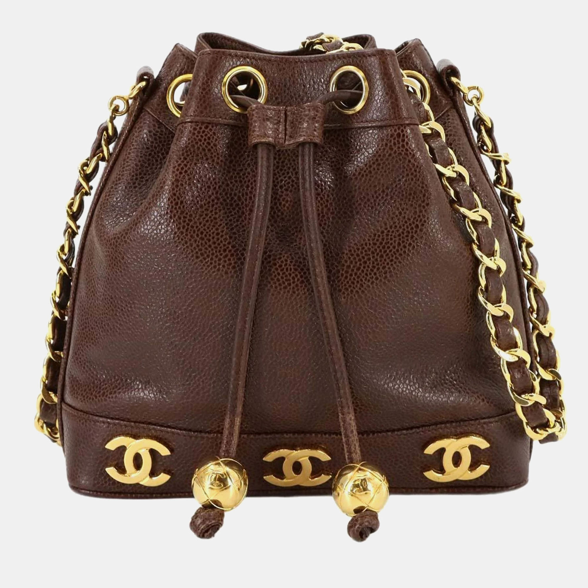 

Chanel Triple CC Brown Caviar Leather Shoulder Bag