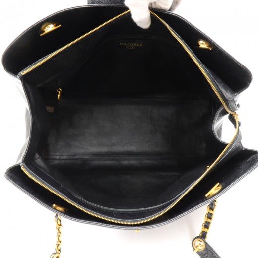 Chanel Chanel Supermodel Black Leather XL Shoulder Tote Bag